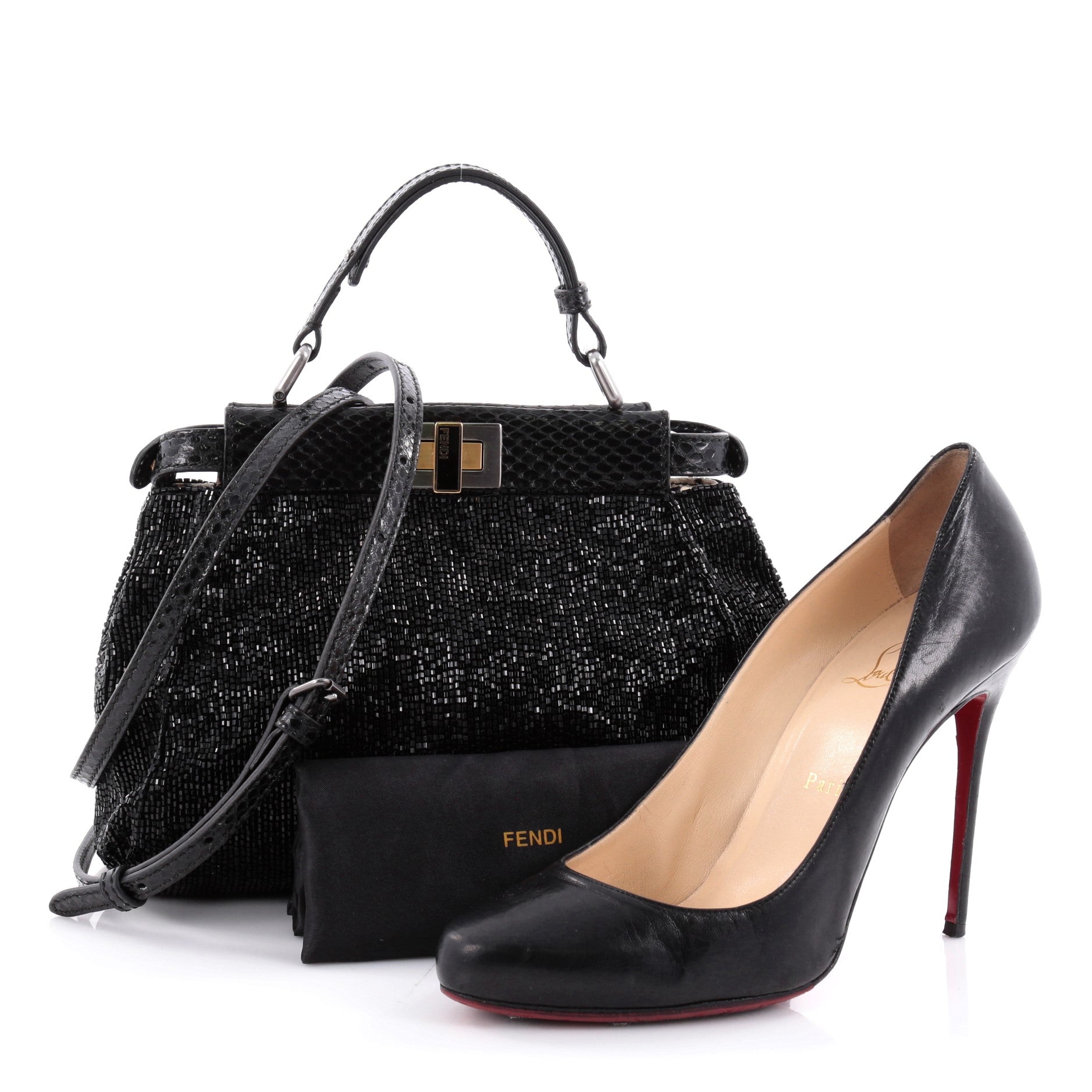 Peekaboo Handbag Beaded Python Mini