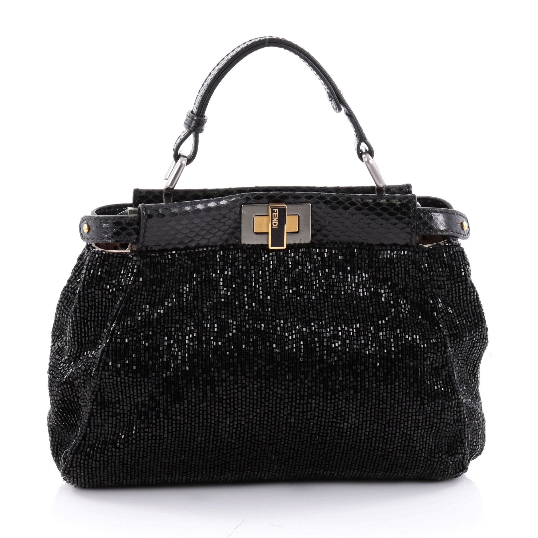 Peekaboo Handbag Beaded Python Mini