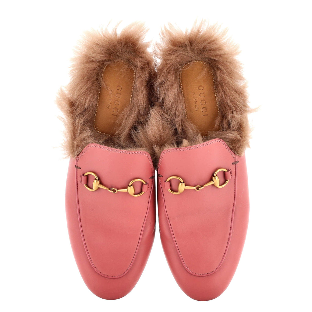 Women's Princetown Mules Leather with Fur