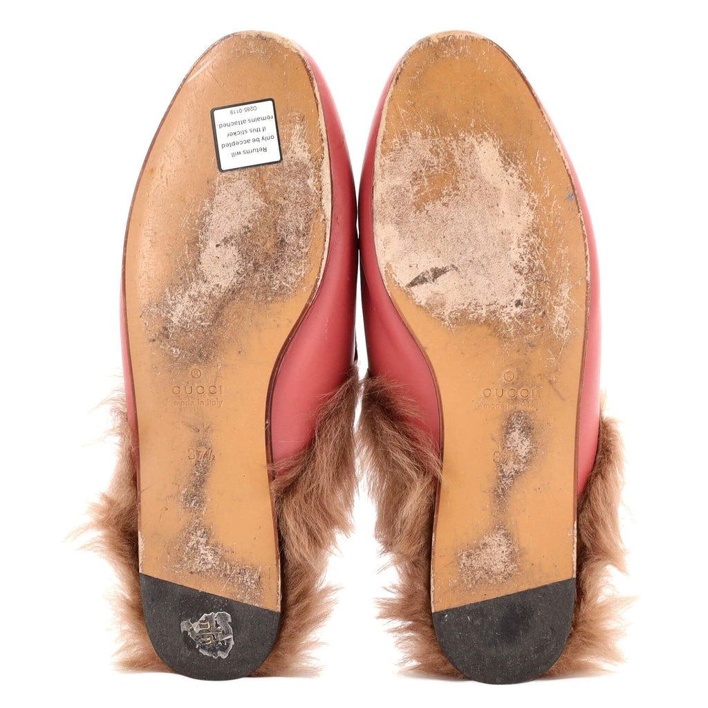 Women's Princetown Mules Leather with Fur