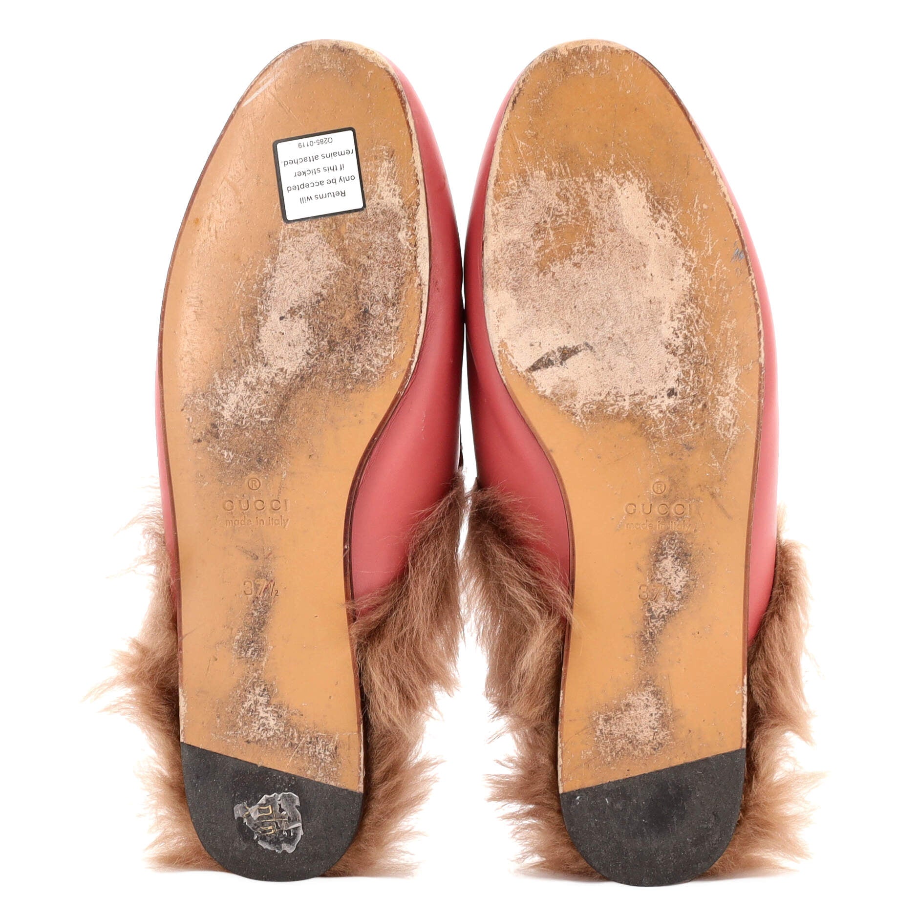 Women's Princetown Mules Leather with Fur