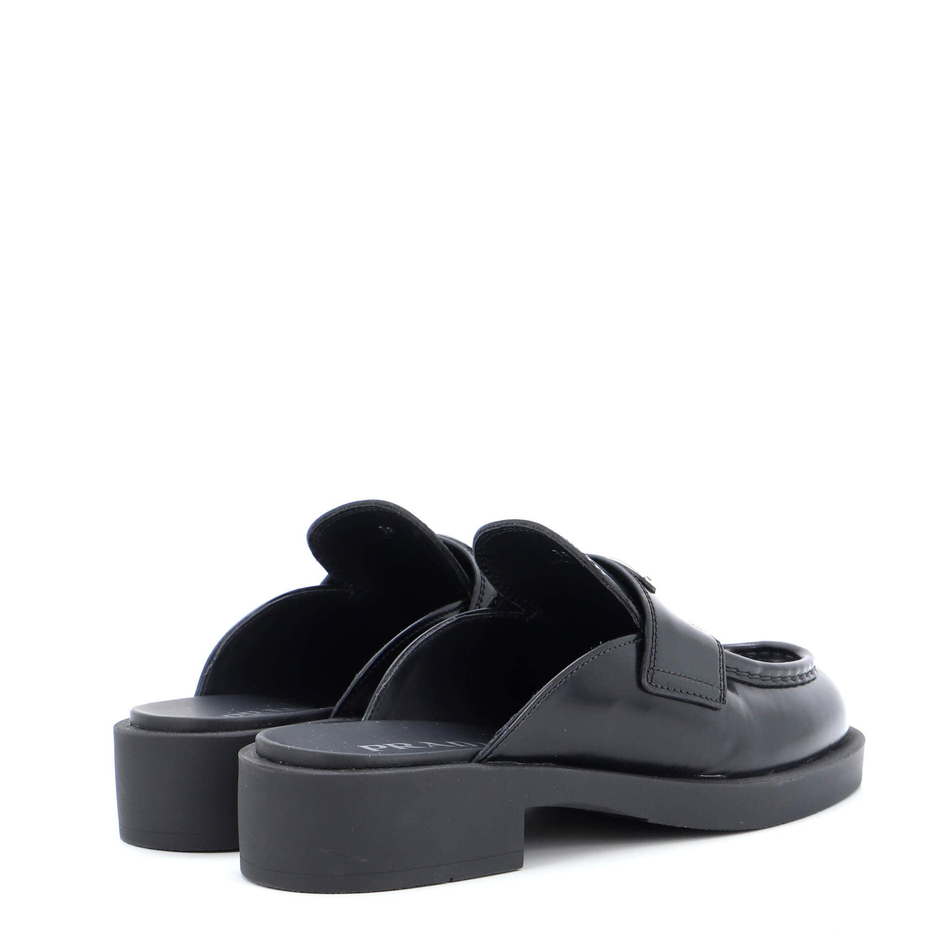 Women's Triangle Logo Slide Mules Leather