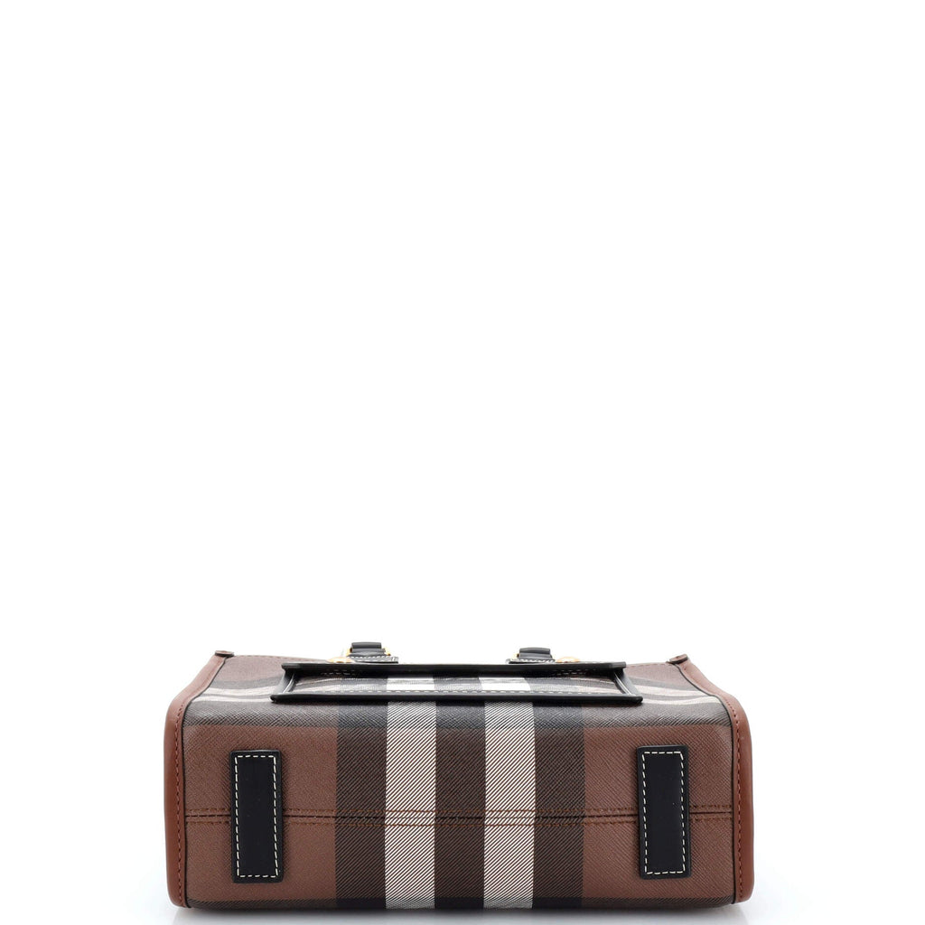 Freya Shopping Tote Check Canvas with Leather Mini