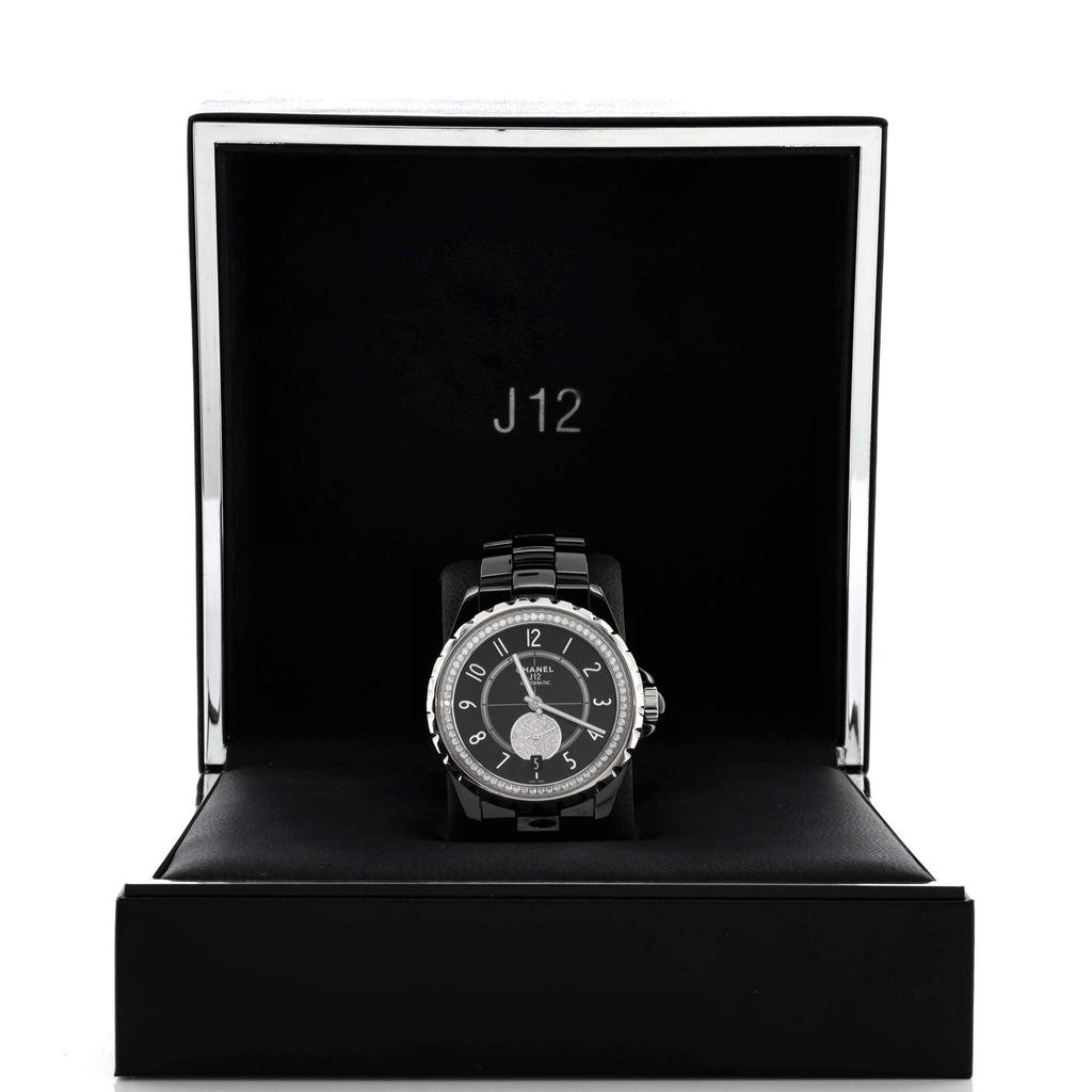 J12-365 Automatic Watch Ceramic and Stainless Steel with Diamond Bezel and Seconds Sub-Dial 36