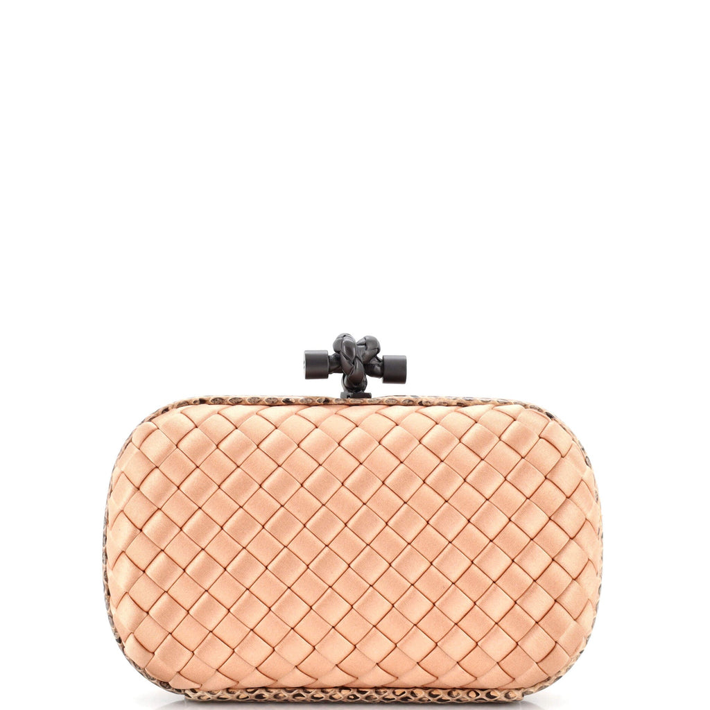 Box Knot Clutch Intrecciato Satin Small