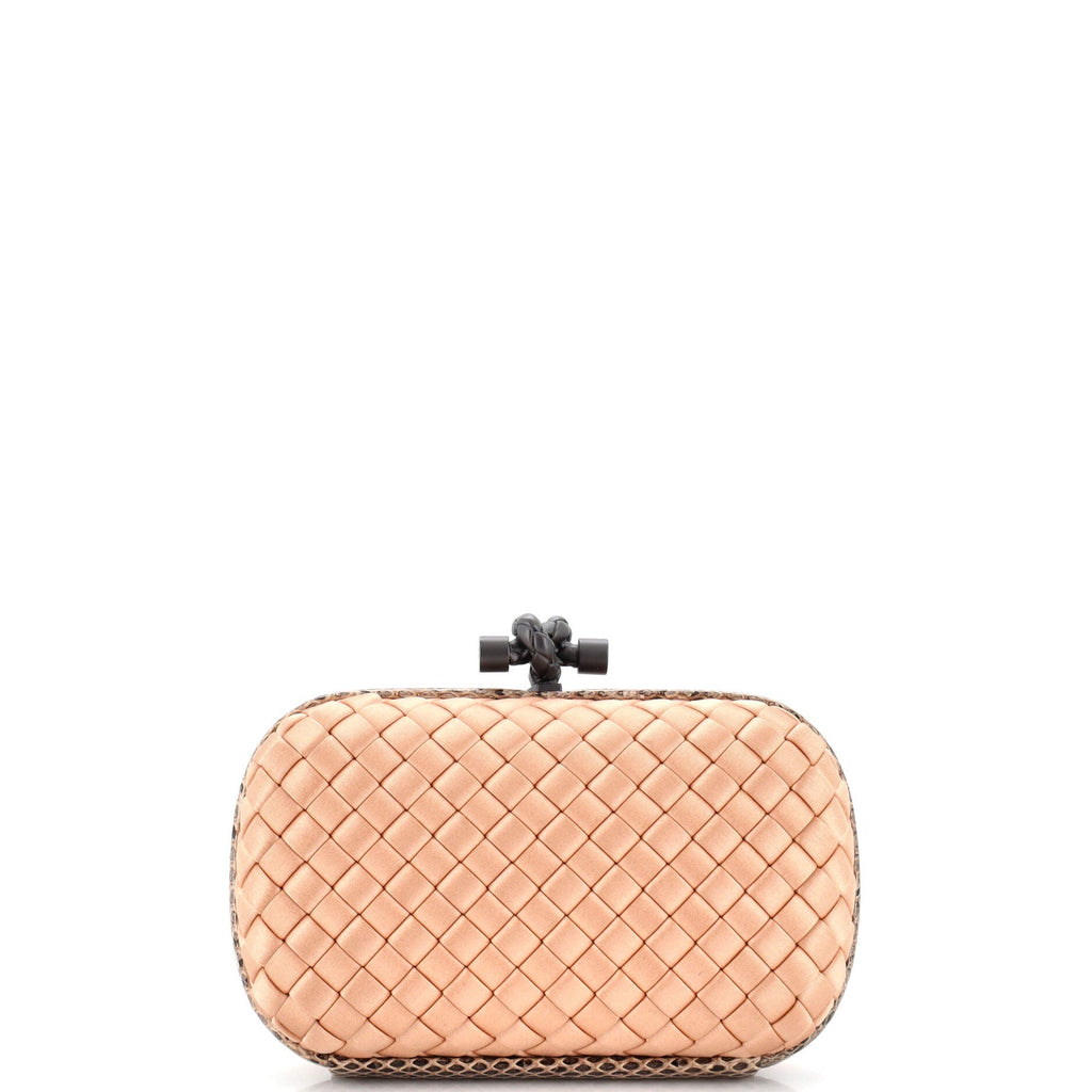 Box Knot Clutch Intrecciato Satin Small