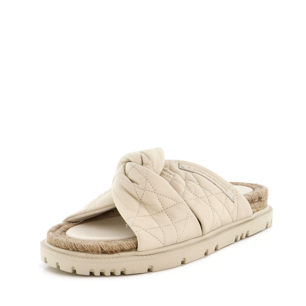Women's Dtwist Slide Espadrilles Cannage Quilt Leather
