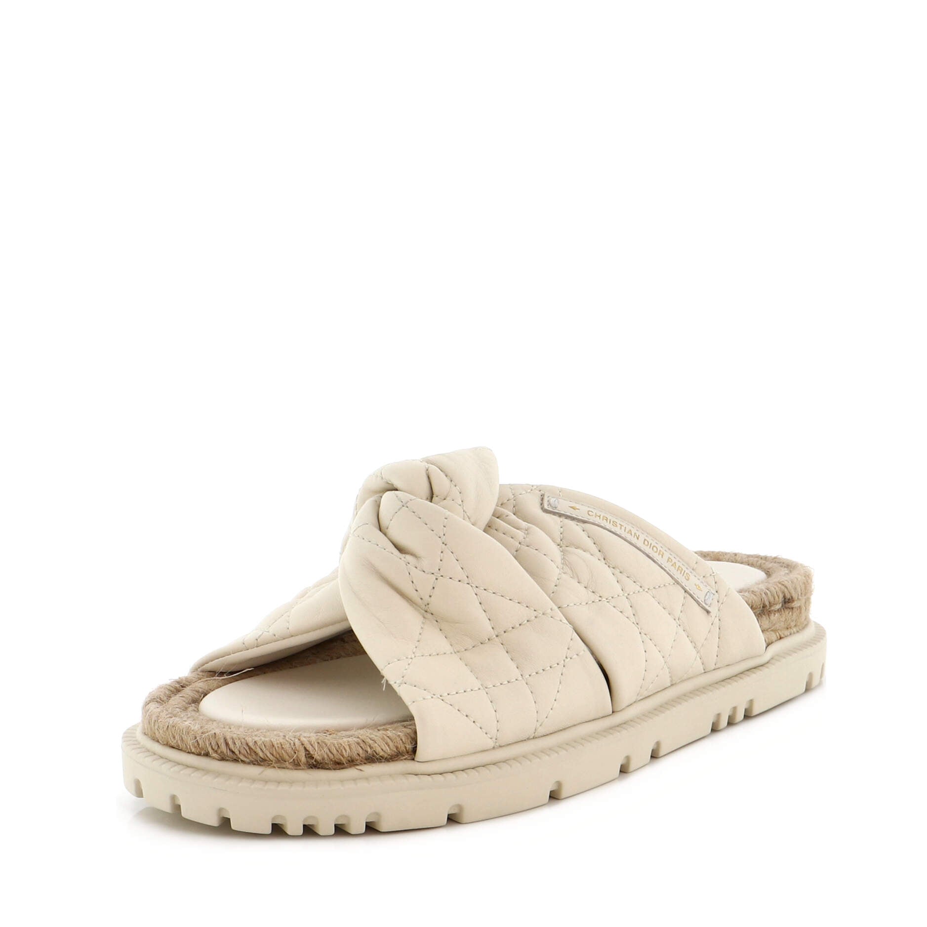 Women's Dtwist Slide Espadrilles Cannage Quilt Leather