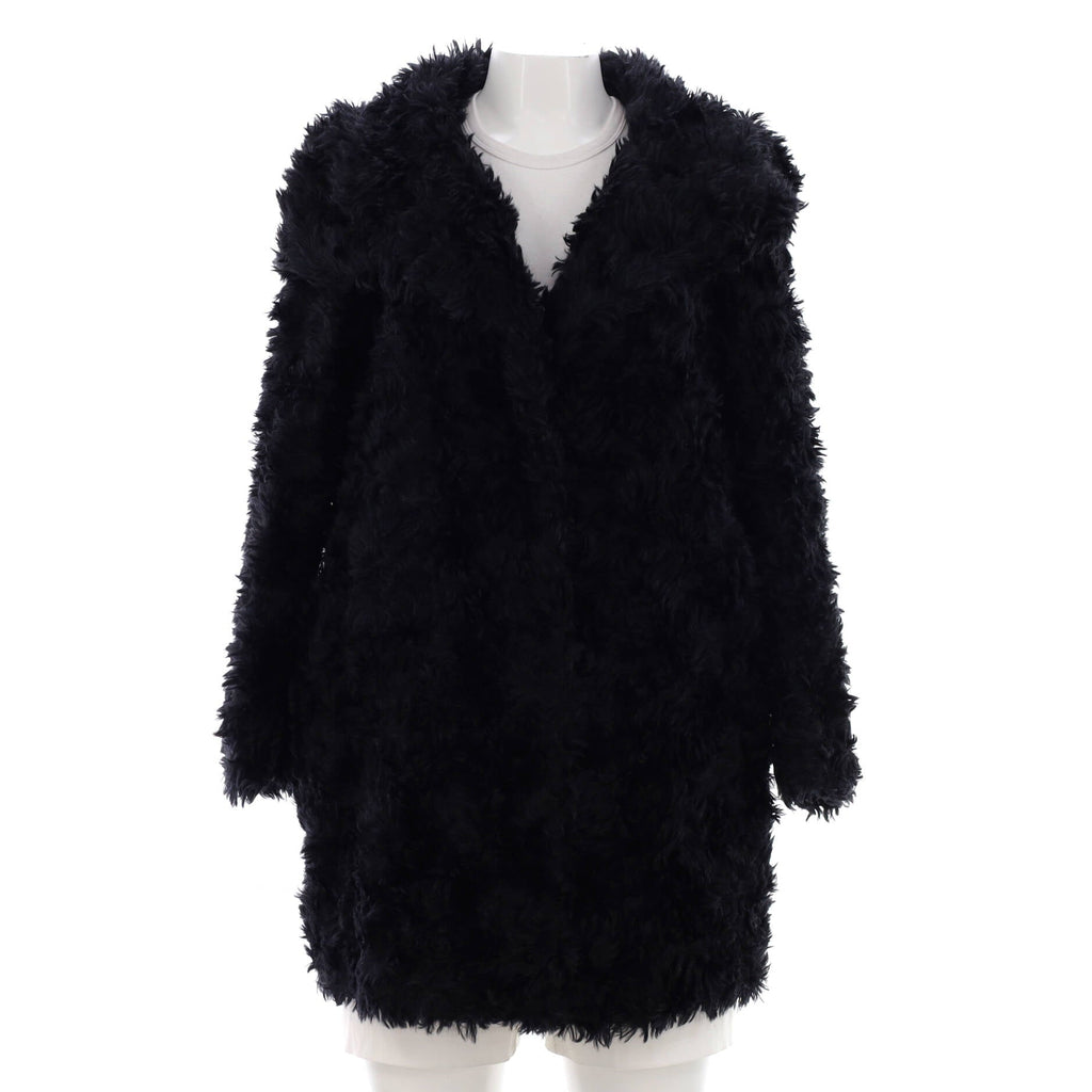 Women's Oversized Collar Coat Mohair and Cotton