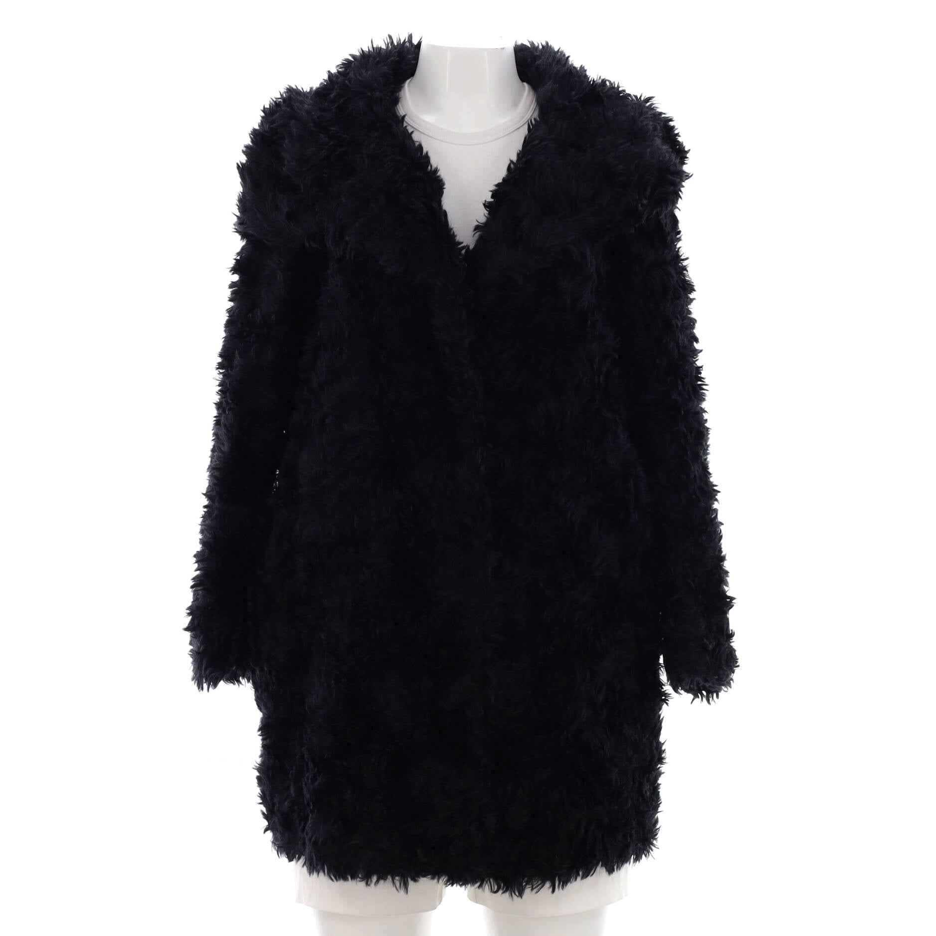 Women's Oversized Collar Coat Mohair and Cotton