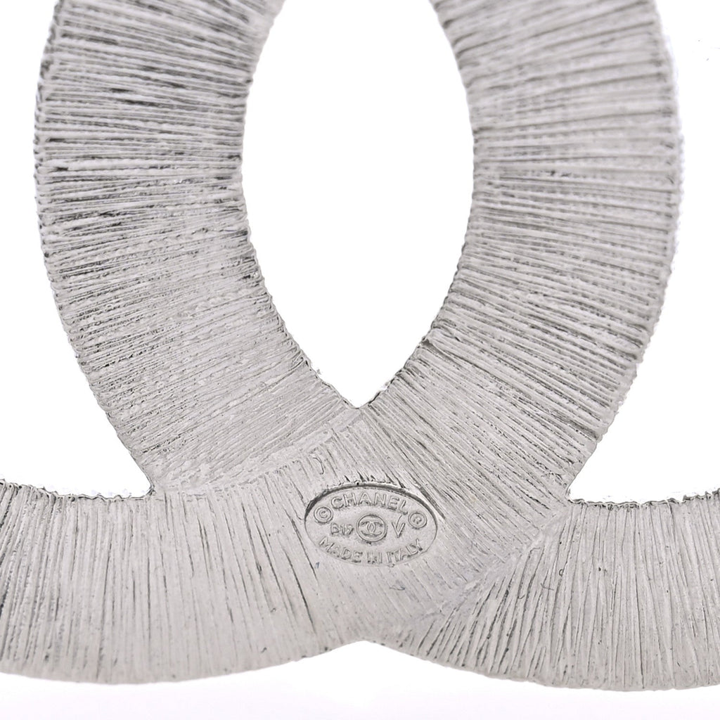 Baguette Crystal CC Brooch Silver