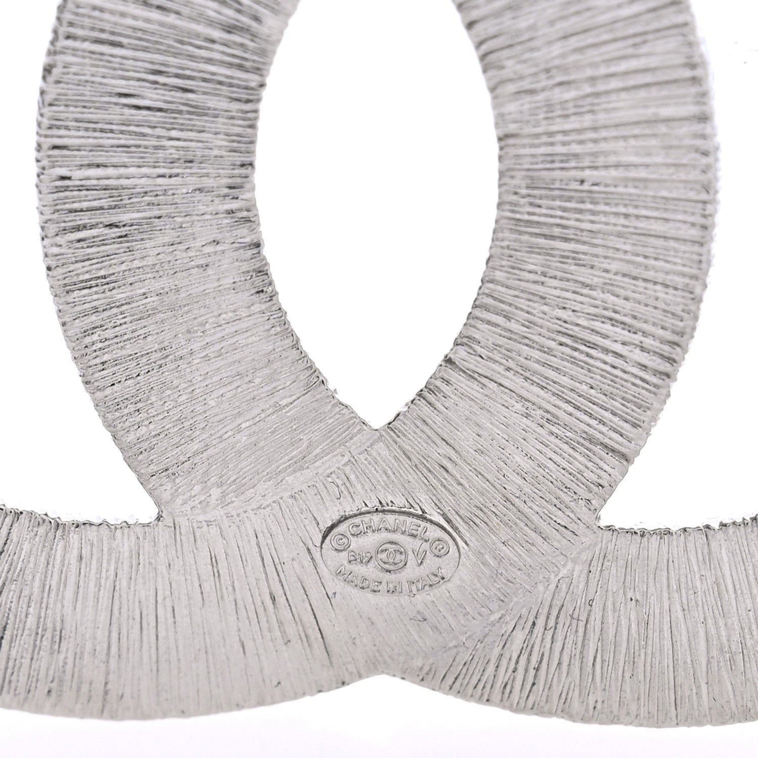 Baguette Crystal CC Brooch Silver