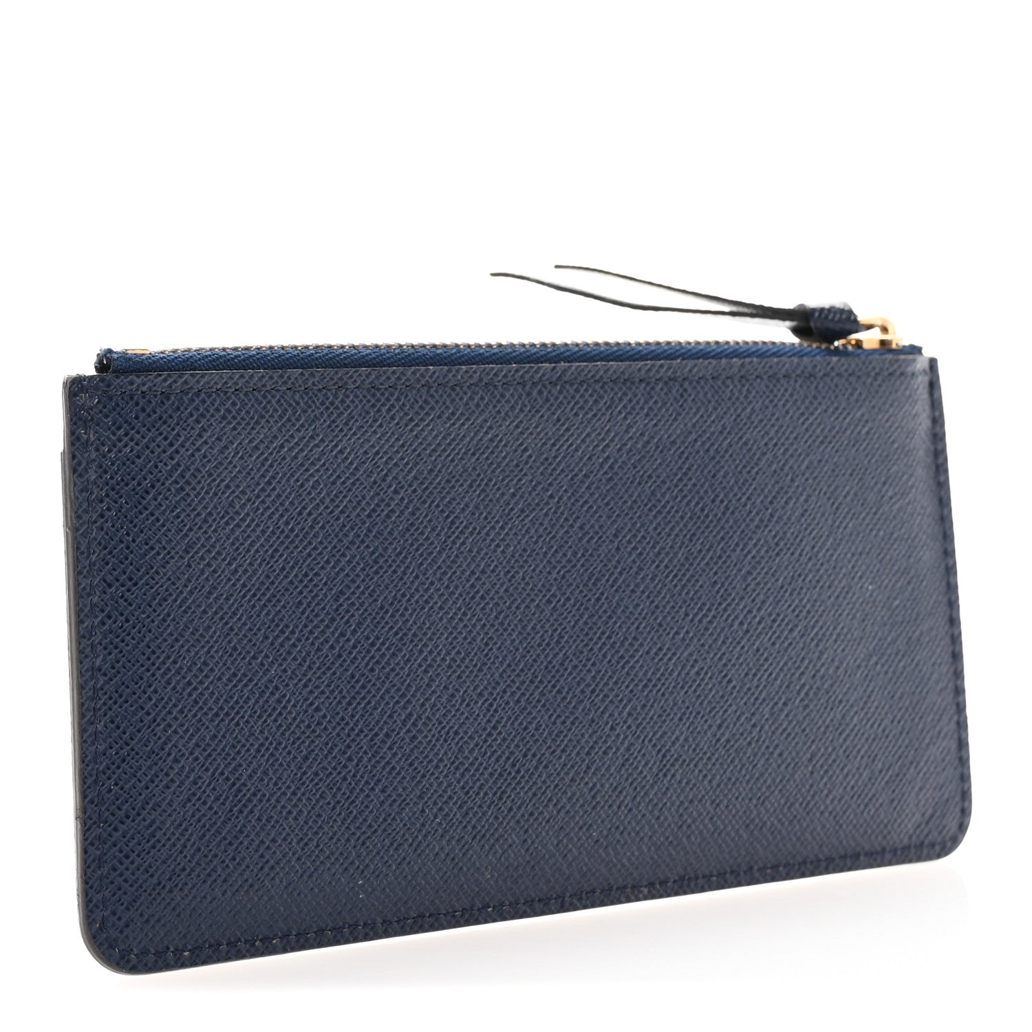 Calfskin Jeanne Wallet Zippered Insert Dark Blue