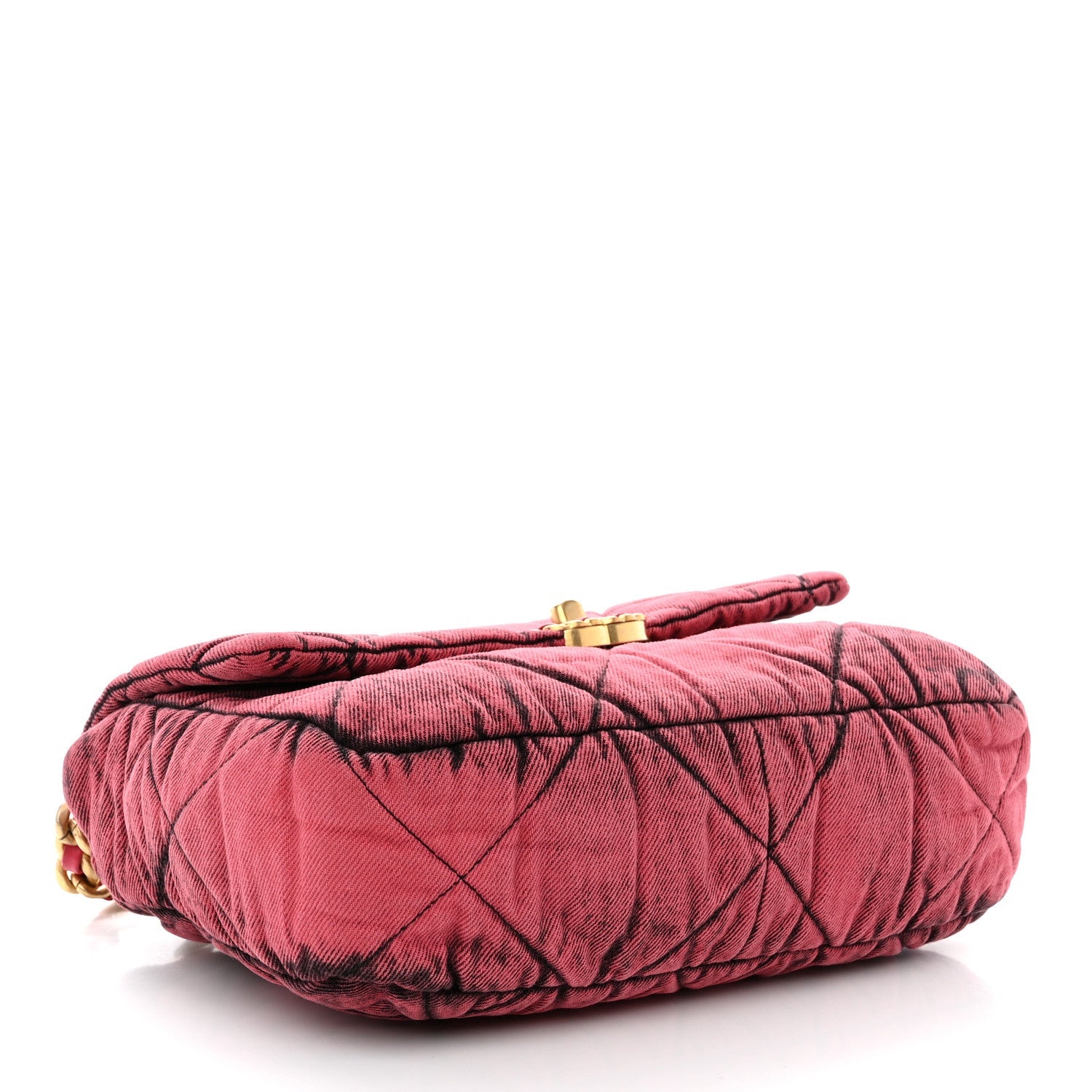 Washed Denim Quilted Medium Chanel 19 Flap Pink
