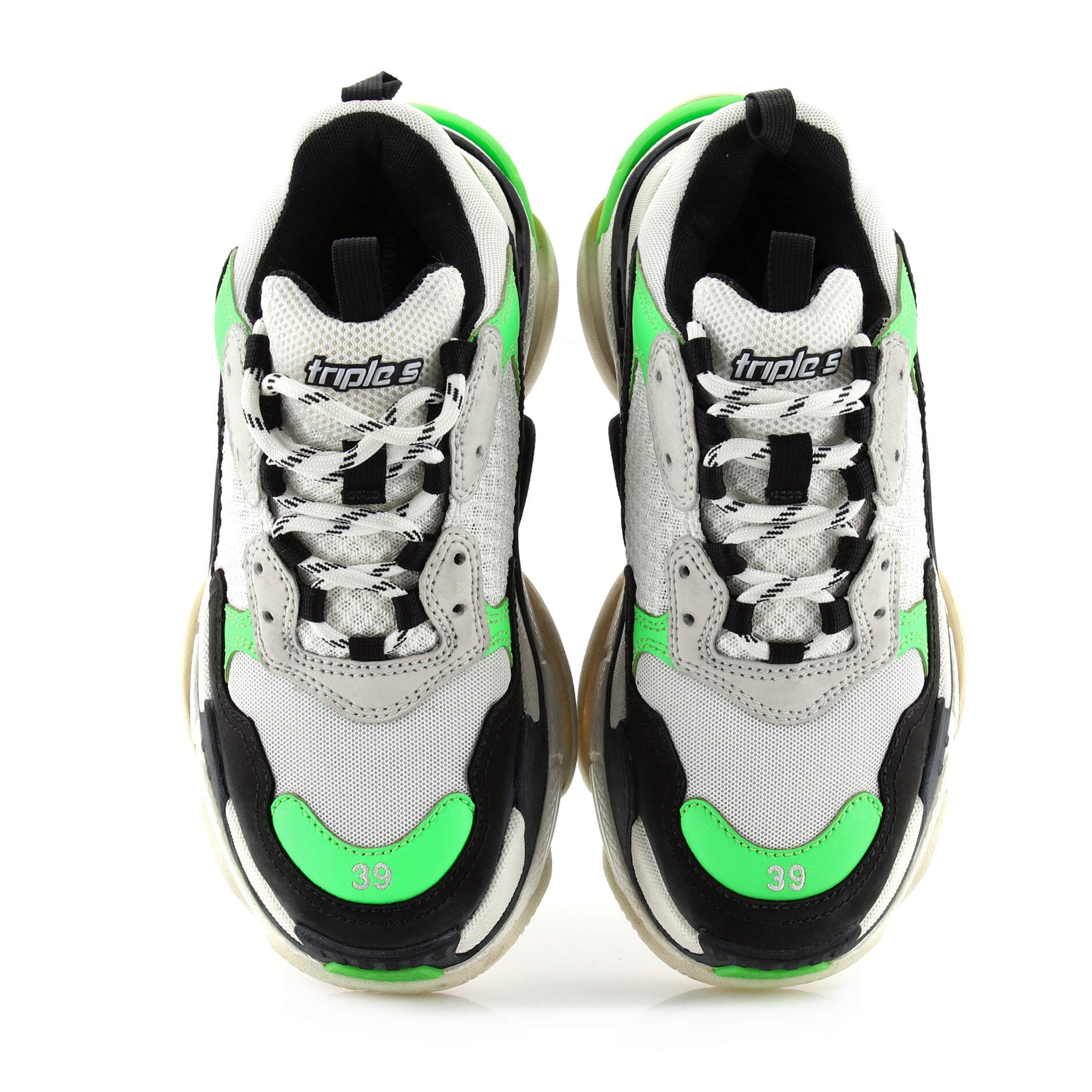 Men's Triple S Sneakers Fabric and Mesh with Faux Leather
