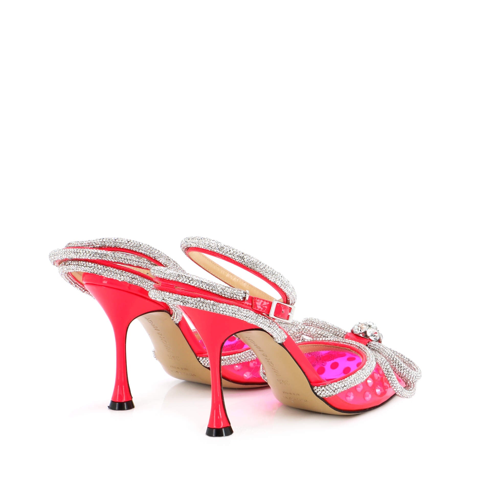 Women's Double Bow Ankle Strap Pumps PVC 100