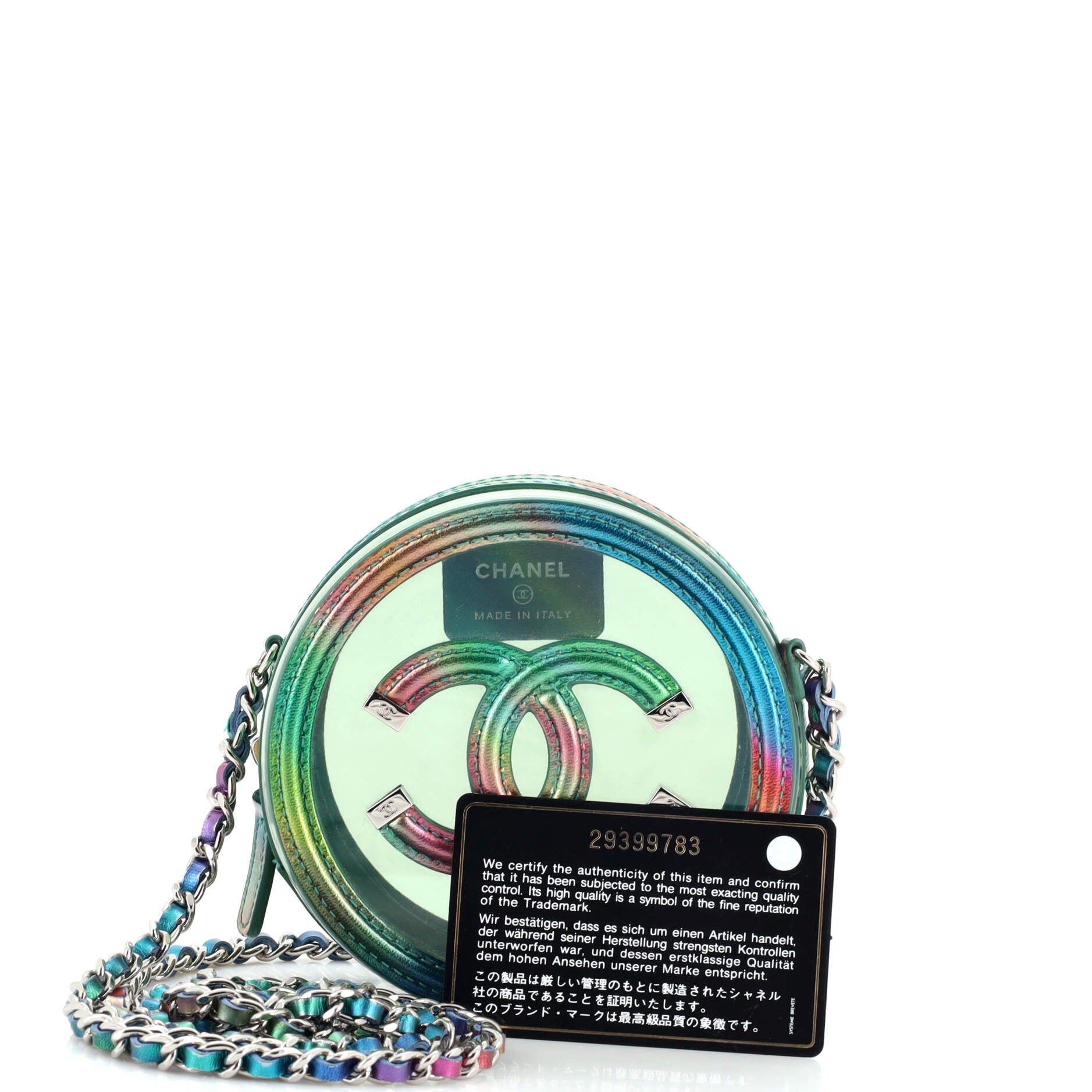 Filigree Round Clutch with Chain PVC with Lambskin Mini