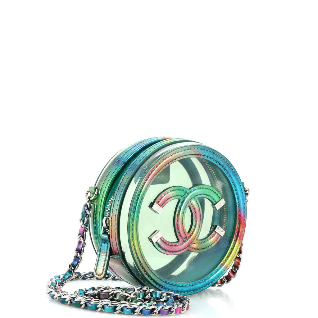 Filigree Round Clutch with Chain PVC with Lambskin Mini
