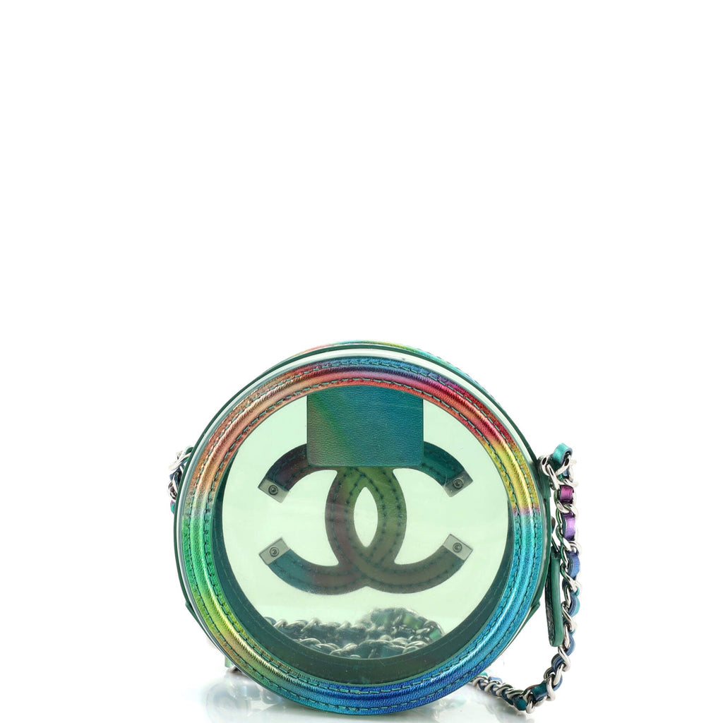 Filigree Round Clutch with Chain PVC with Lambskin Mini