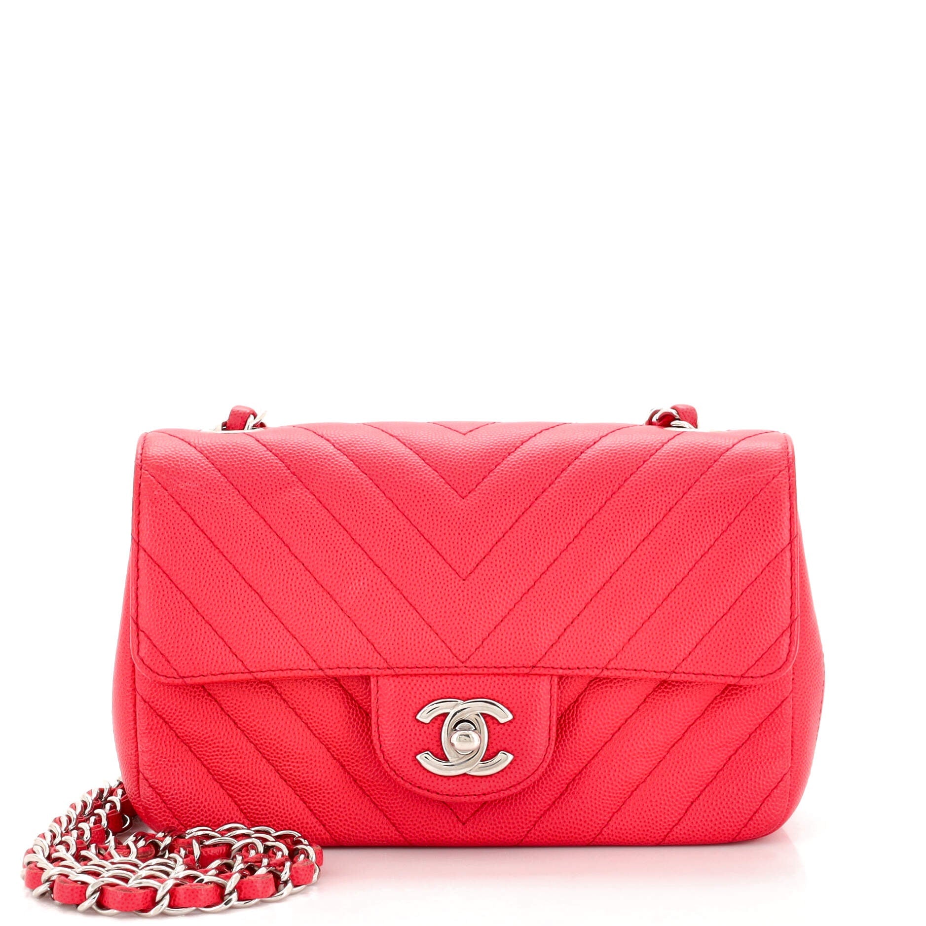 Classic Single Flap Bag Chevron Caviar Mini