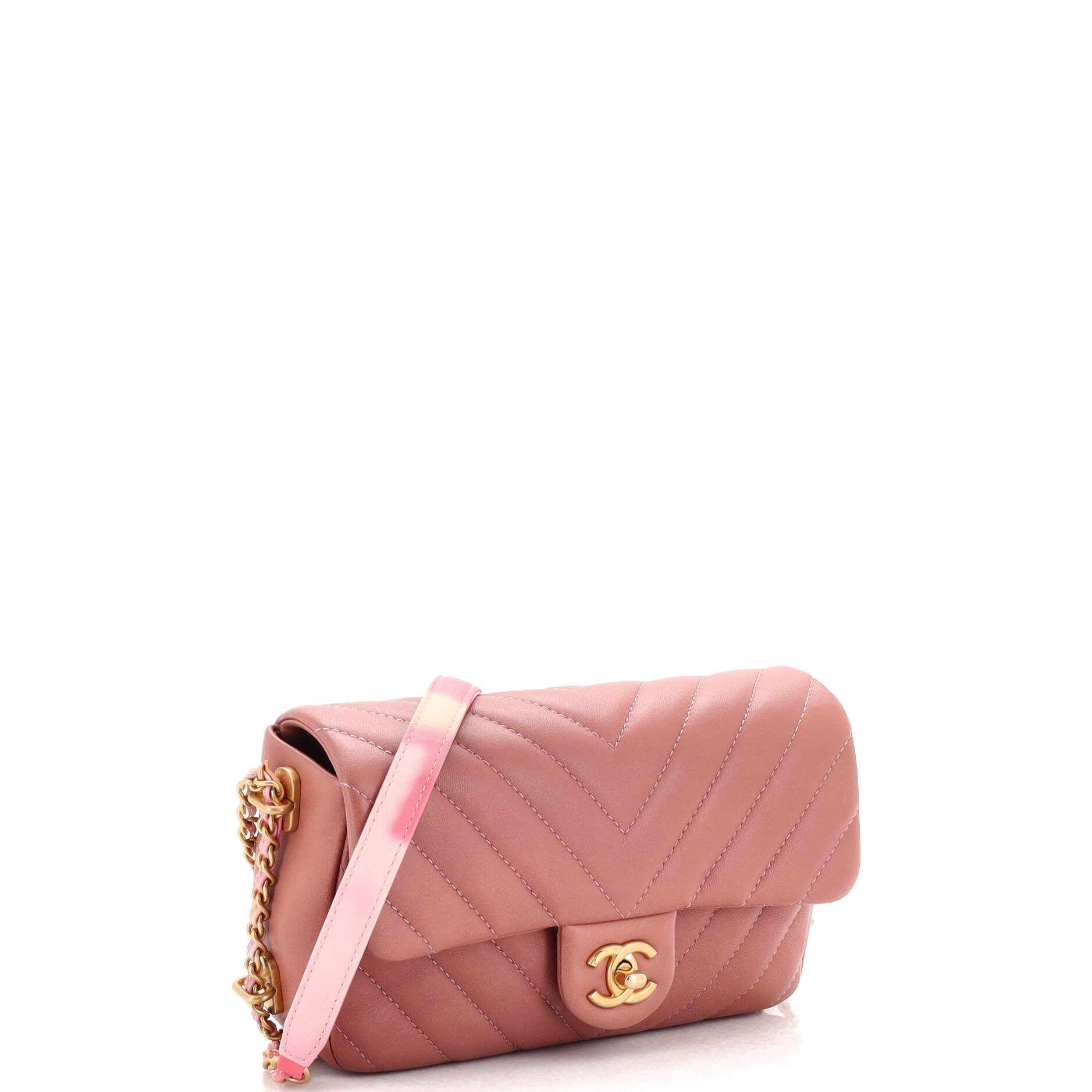 Chain Around CC Flap Bag Chevron Lambskin Mini