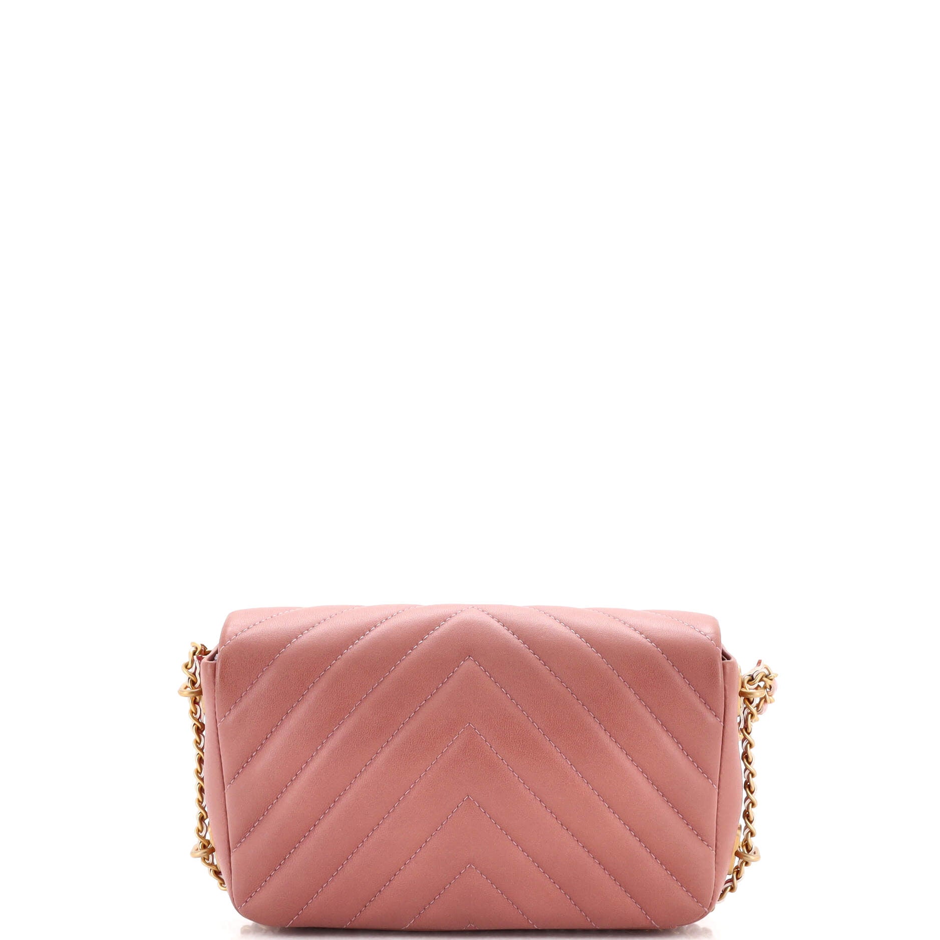 Chain Around CC Flap Bag Chevron Lambskin Mini