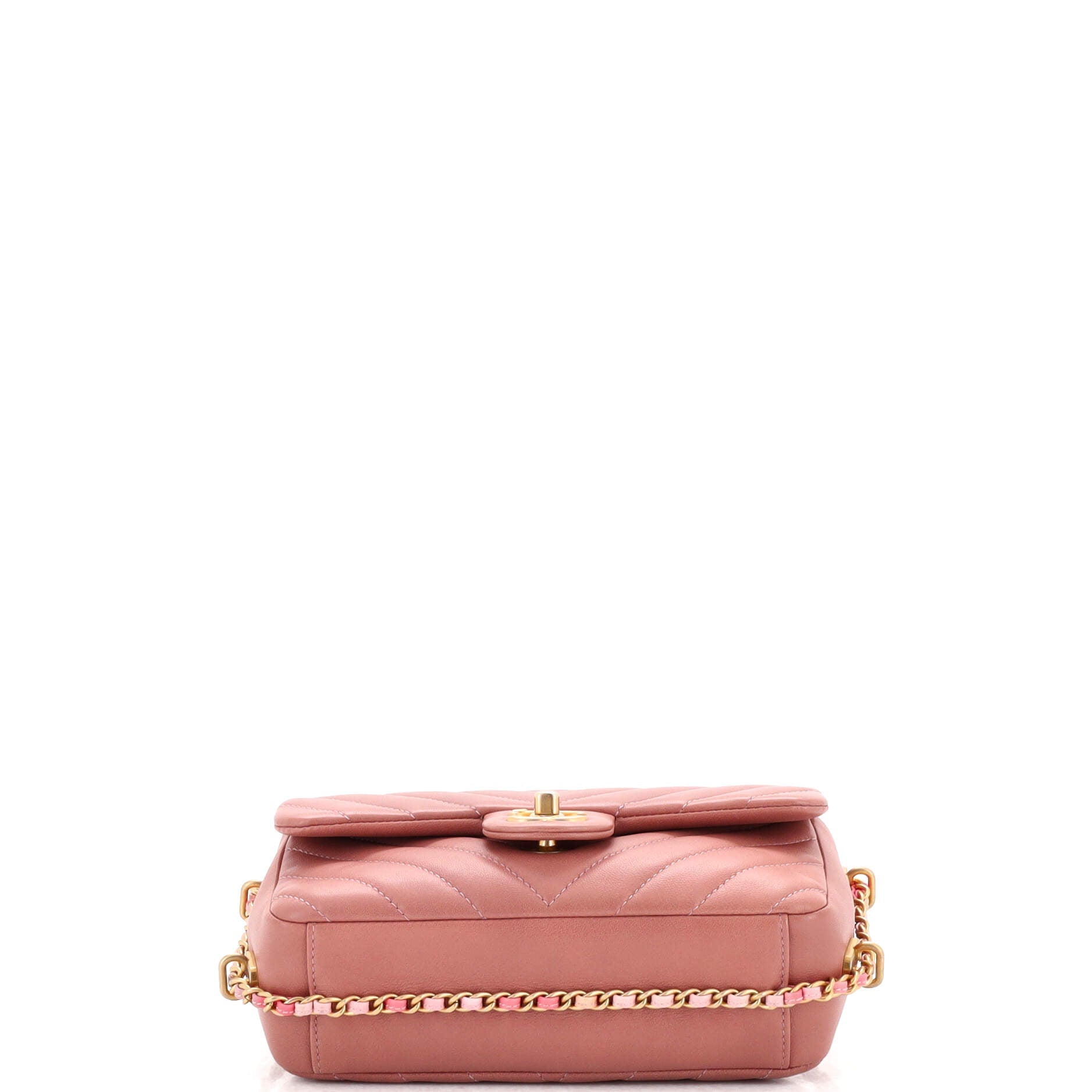 Chain Around CC Flap Bag Chevron Lambskin Mini