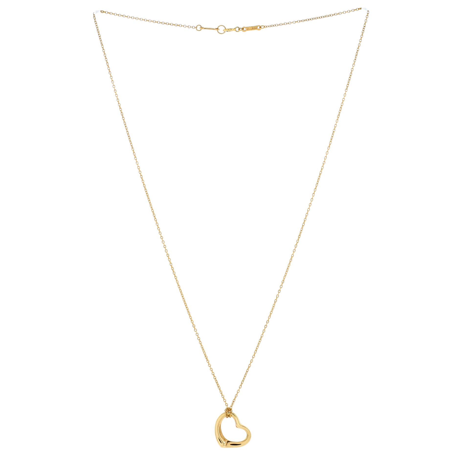 Elsa Peretti Open Heart Pendant Necklace 18K Yellow Gold 16mm
