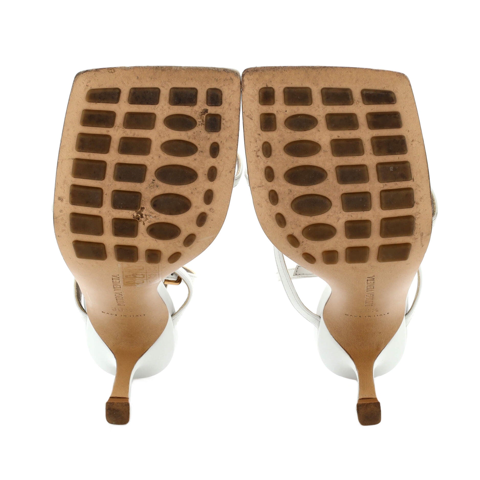 Women's Stretch Strap Heeled Sandals Leather