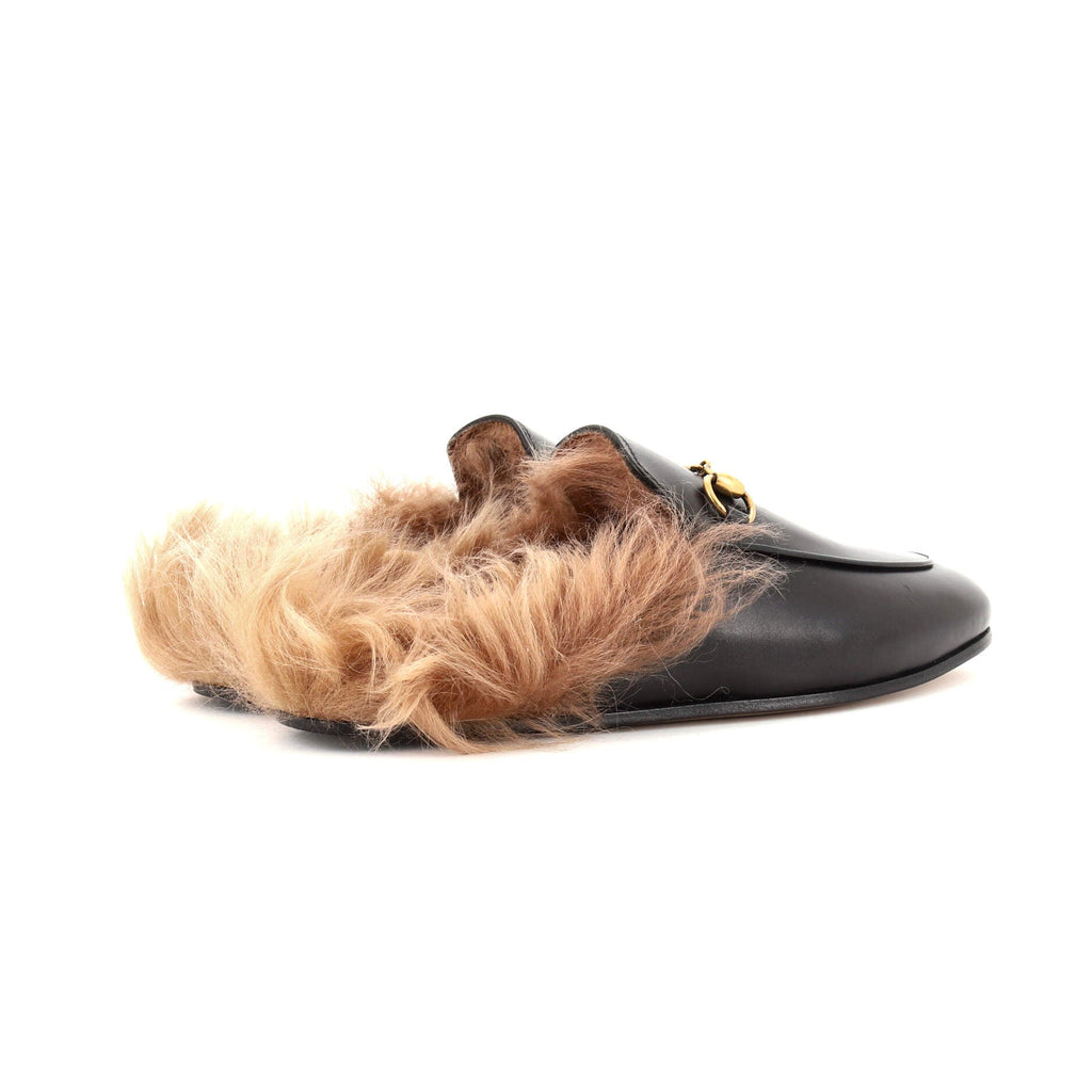 Women's Princetown Mules Leather with Fur