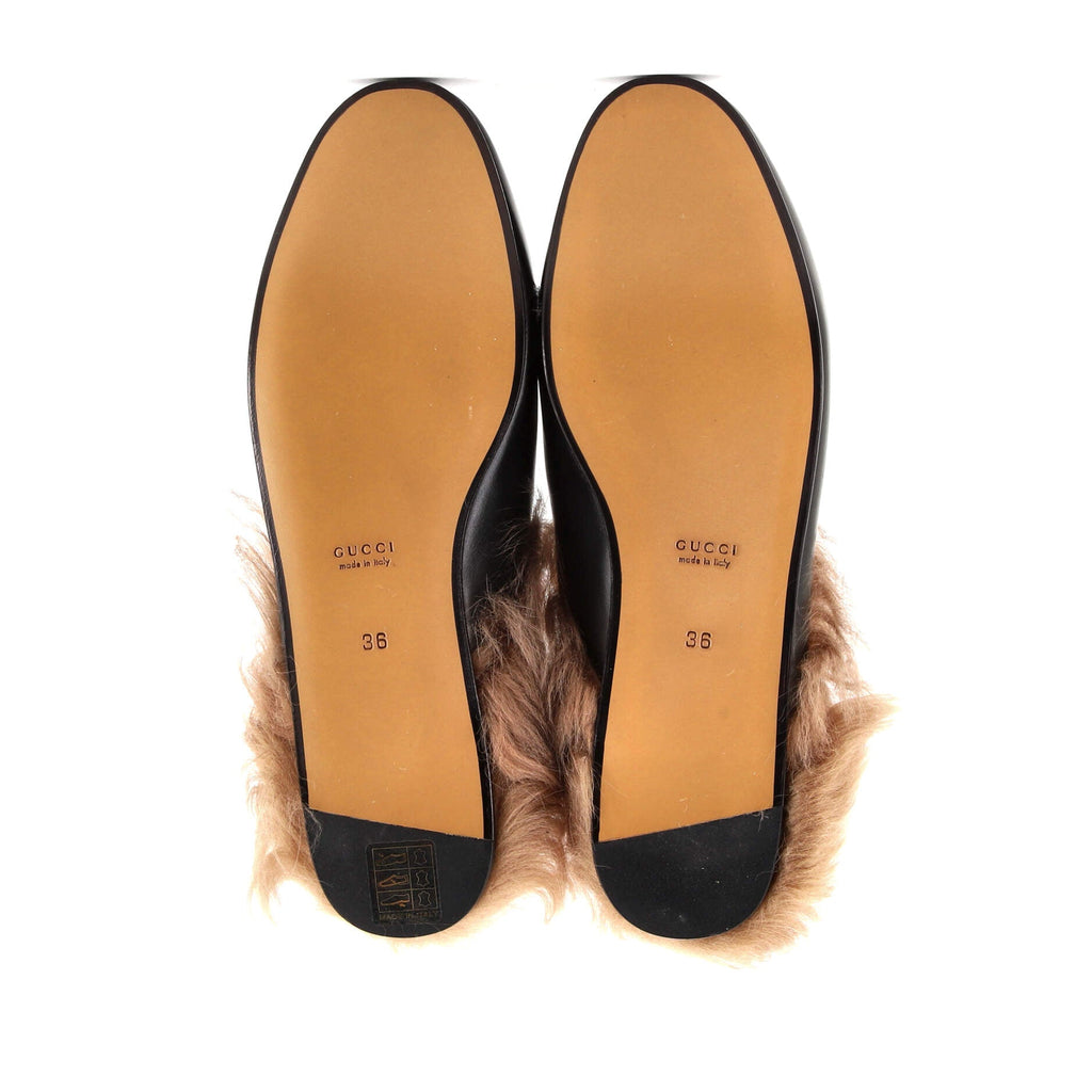 Women's Princetown Mules Leather with Fur