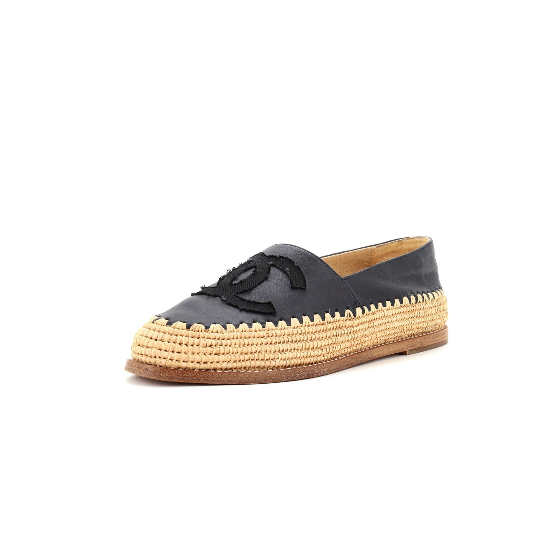 Women's CC Espadrilles Leather and Raffia