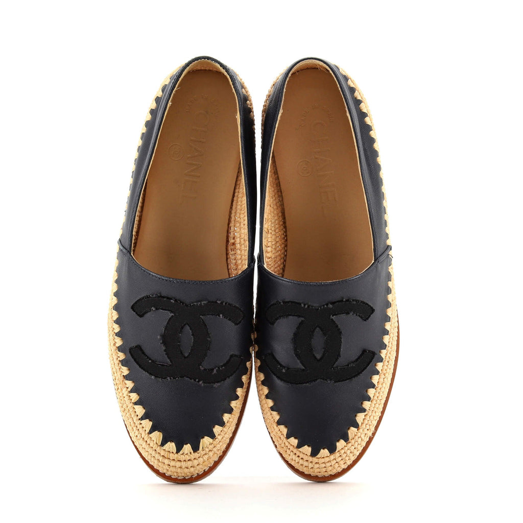 Women's CC Espadrilles Leather and Raffia