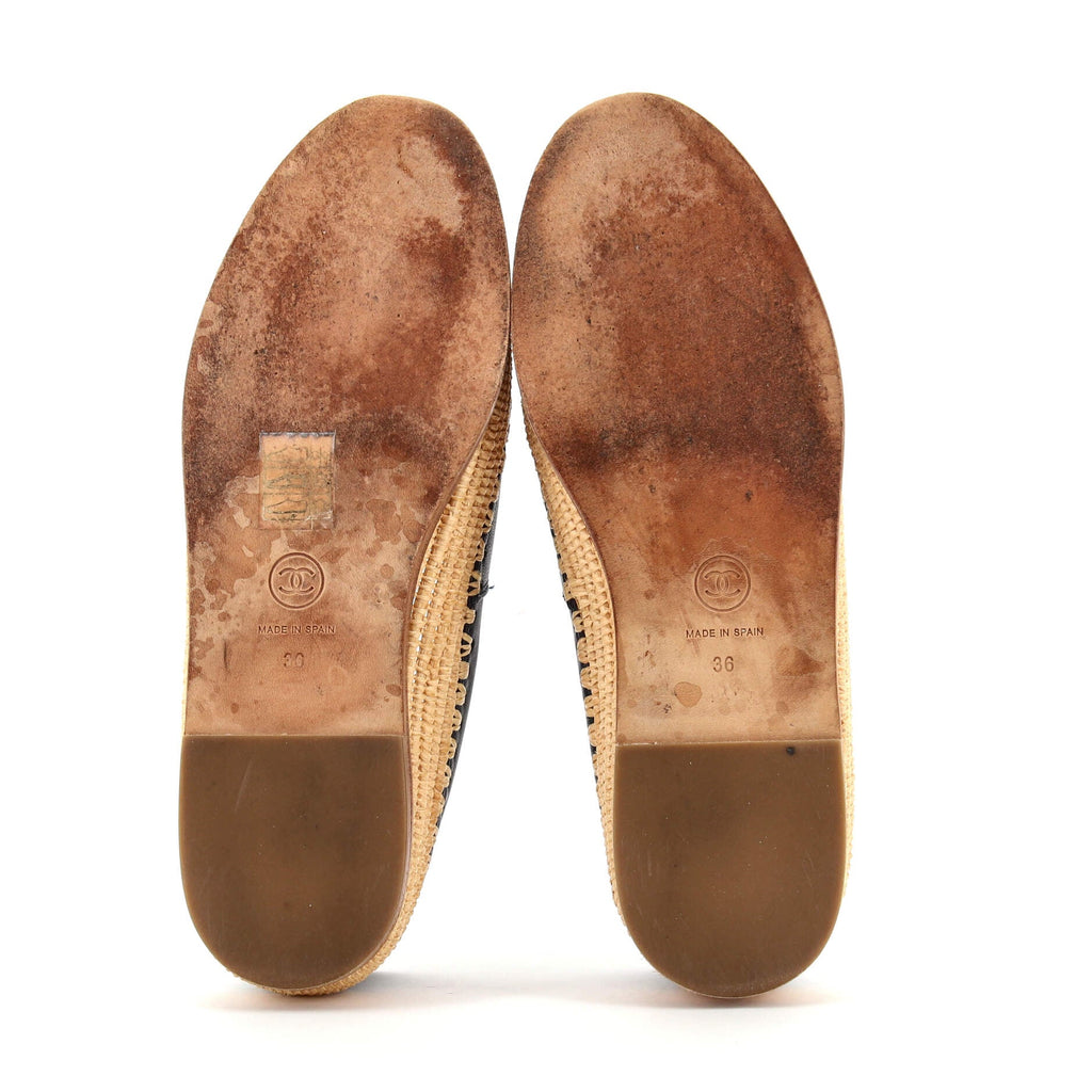 Women's CC Espadrilles Leather and Raffia