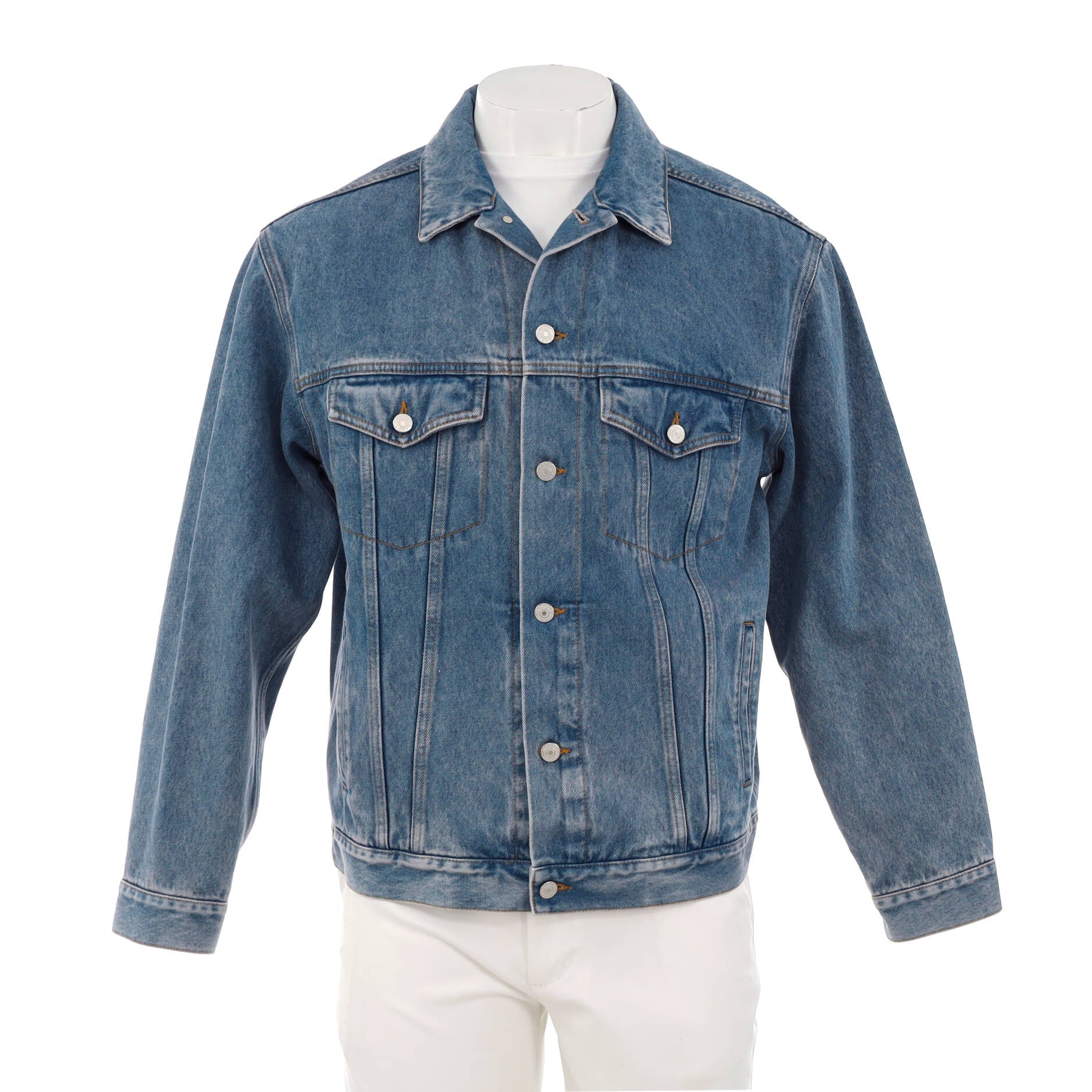 Button Up Jacket Embroidered Denim