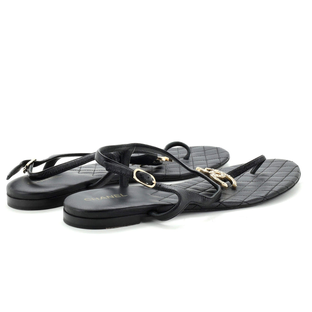 Women's CC T-Strap Sandals Leather
