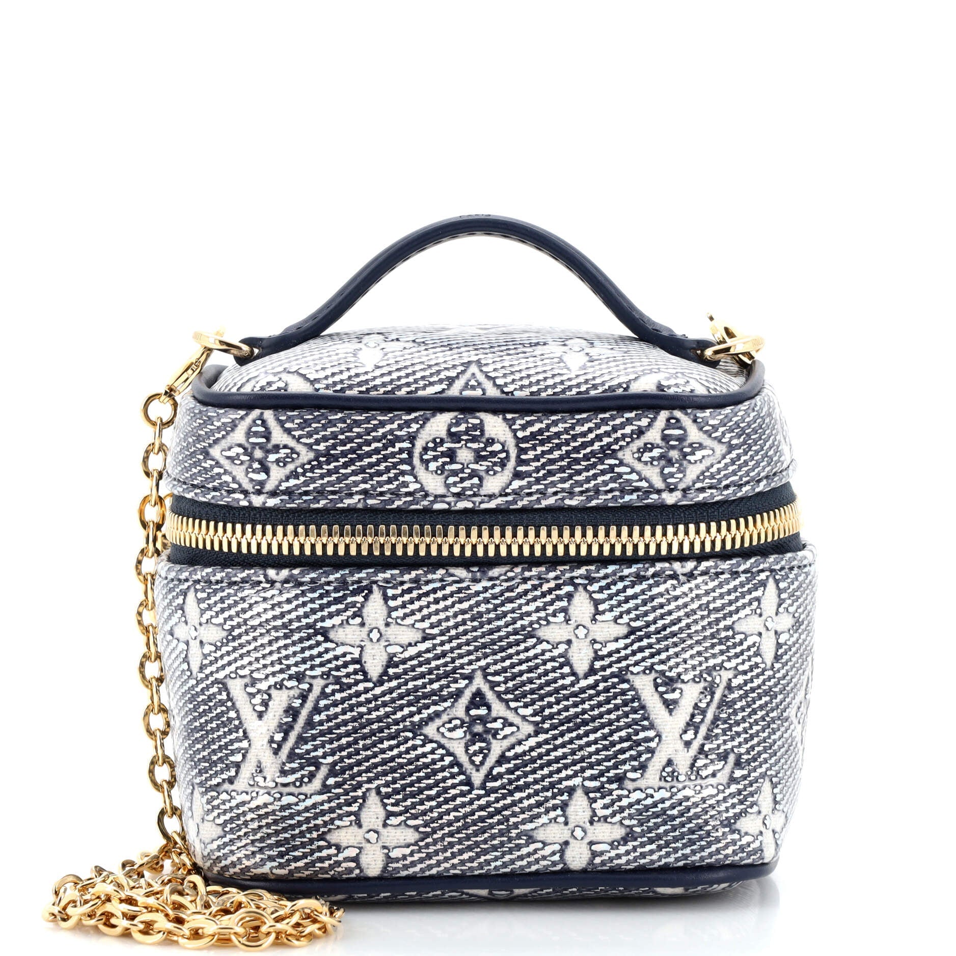 Vanity Handbag Monogram Jacquard Denim Micro