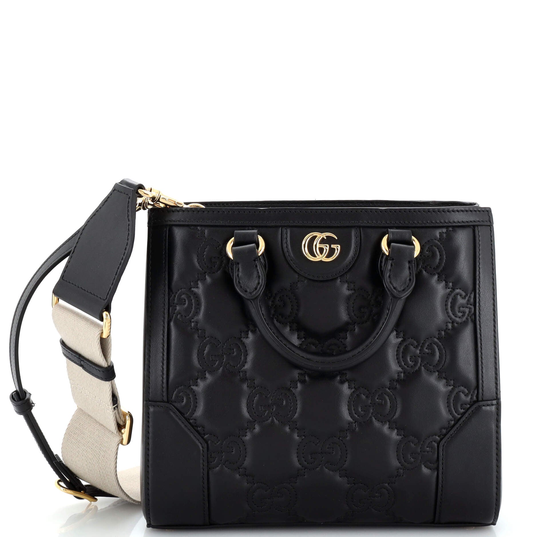 GG Top Handle Tote GG Embossed Matelasse Leather Mini