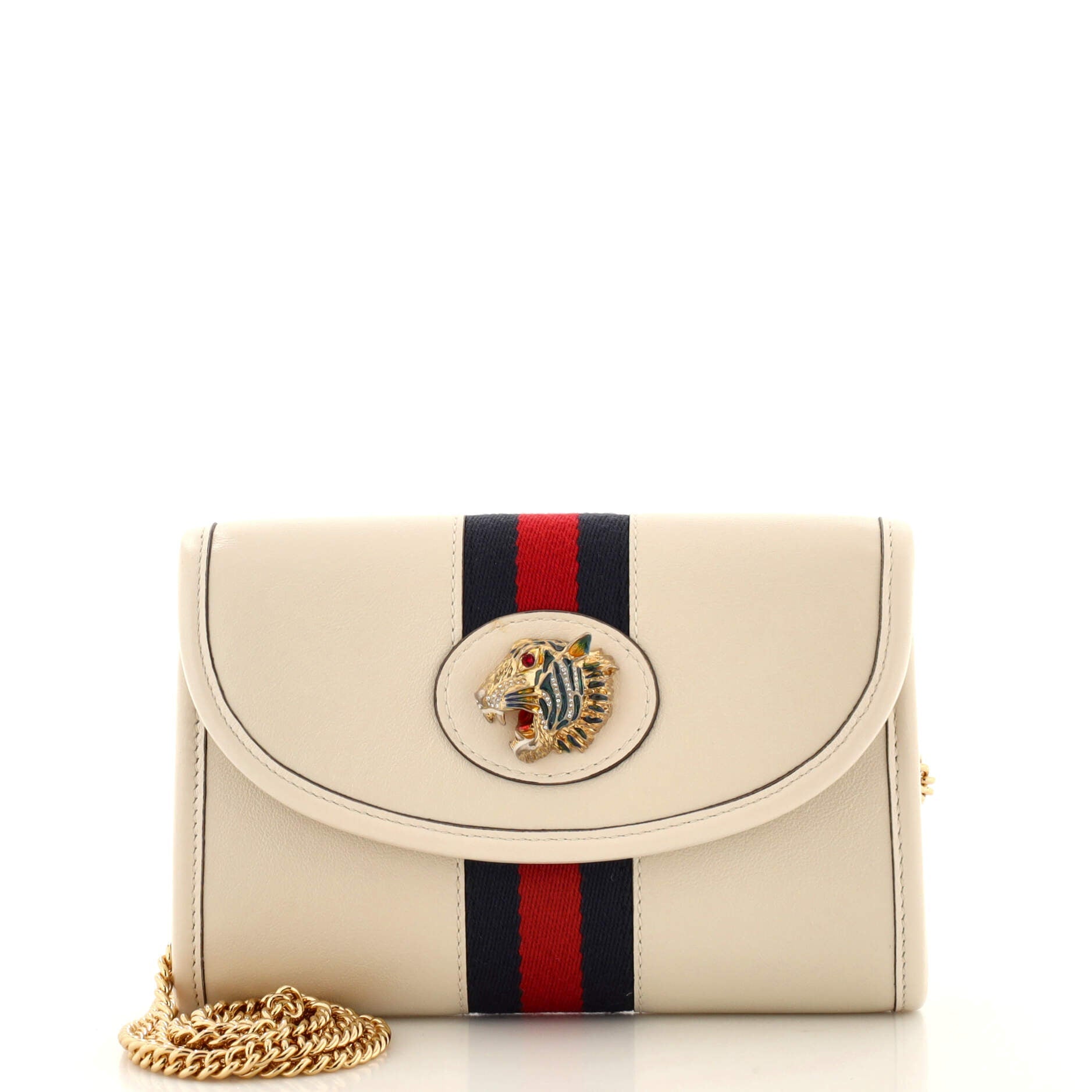 Rajah Web Chain Shoulder Bag Leather Mini