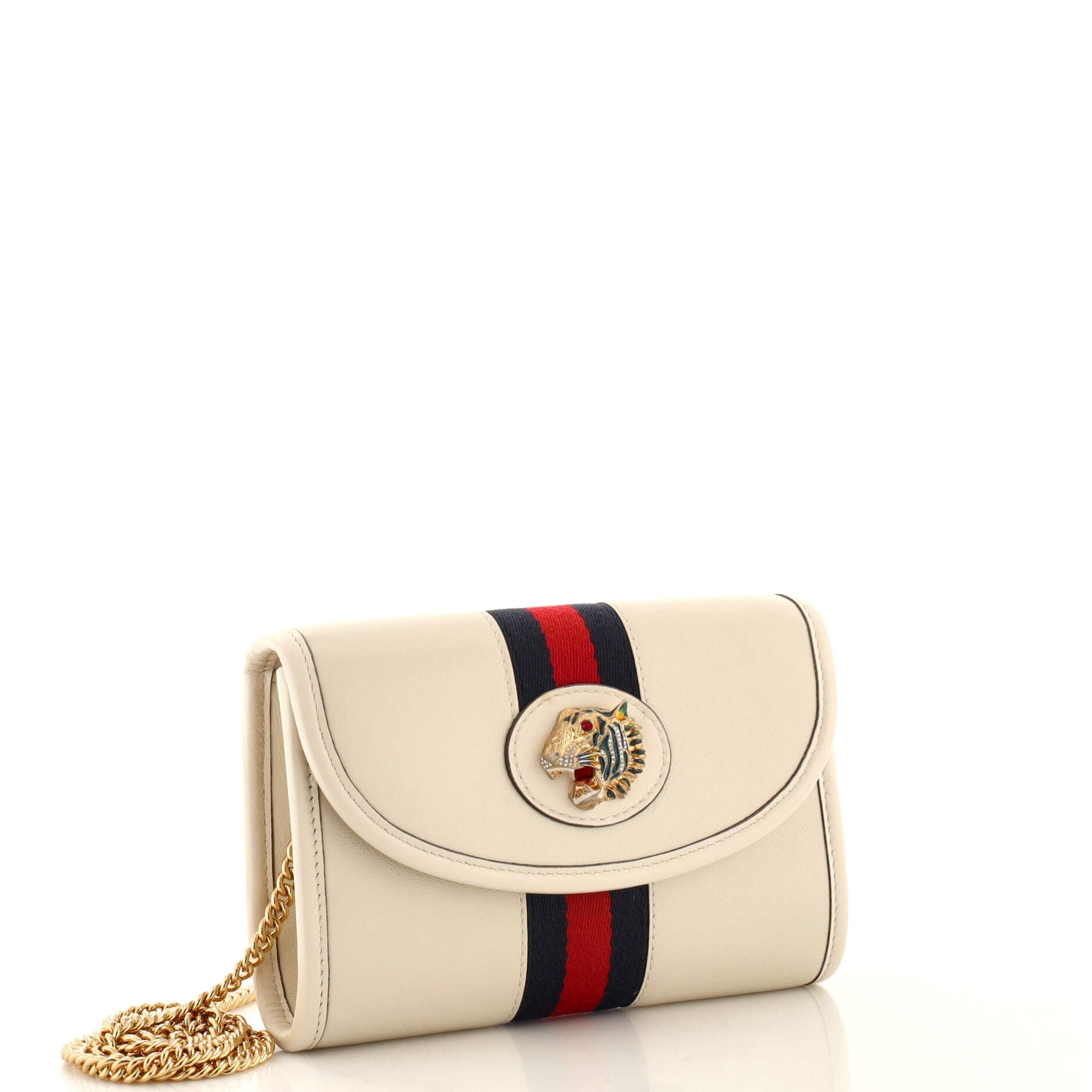 Rajah Web Chain Shoulder Bag Leather Mini