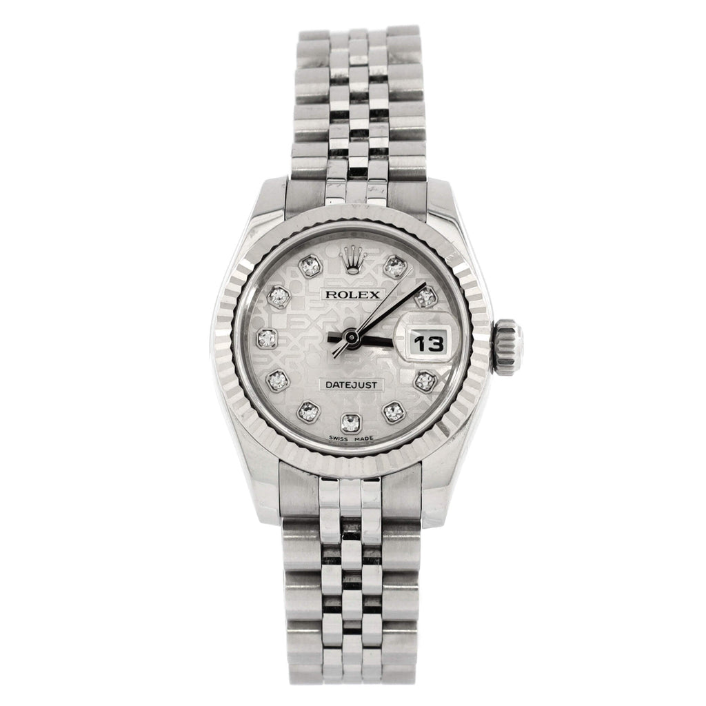 Oyster Perpetual Datejust Automatic Watch Stainless Steel and White Gold with Diamond Markers 26