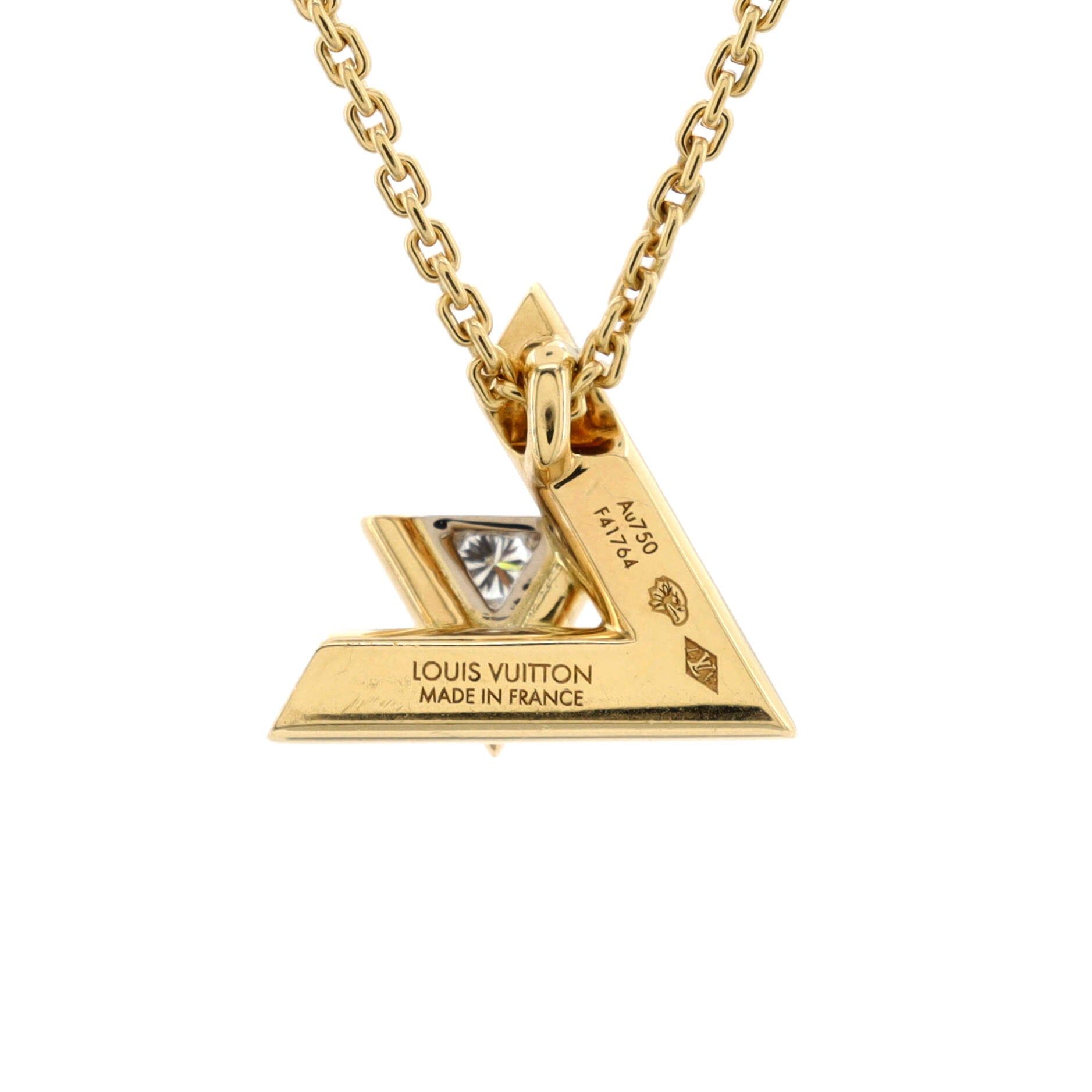 LV Volt One Pendant Necklace 18K Yellow Gold with Diamond Small