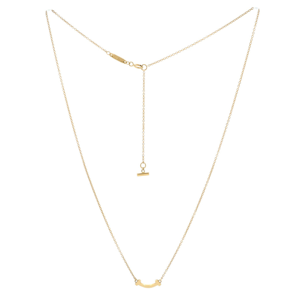 T Smile Pendant Necklace 18K Yellow Gold Mini