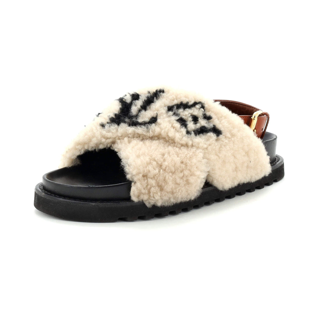 Women's Paseo Comfort Slide Slingback Sandals Shearling with Leather
