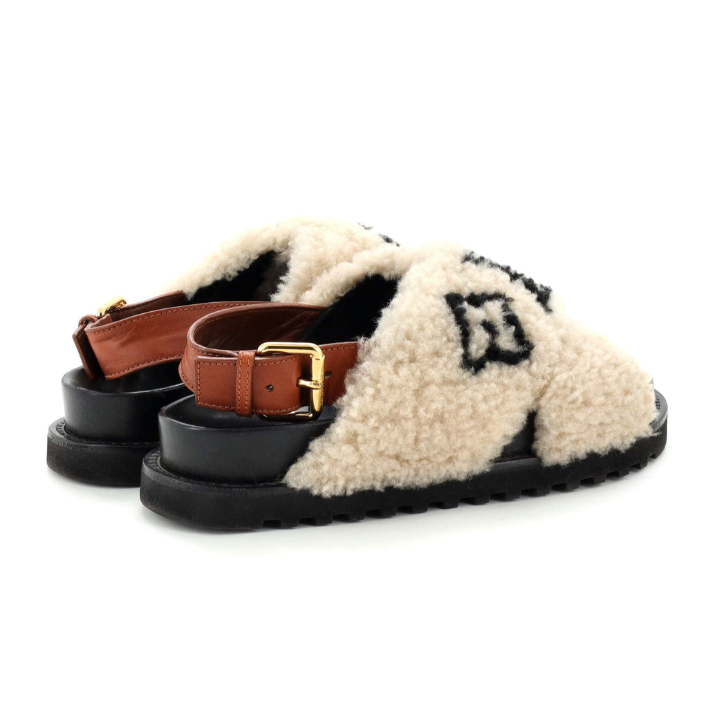 Women's Paseo Comfort Slide Slingback Sandals Shearling with Leather