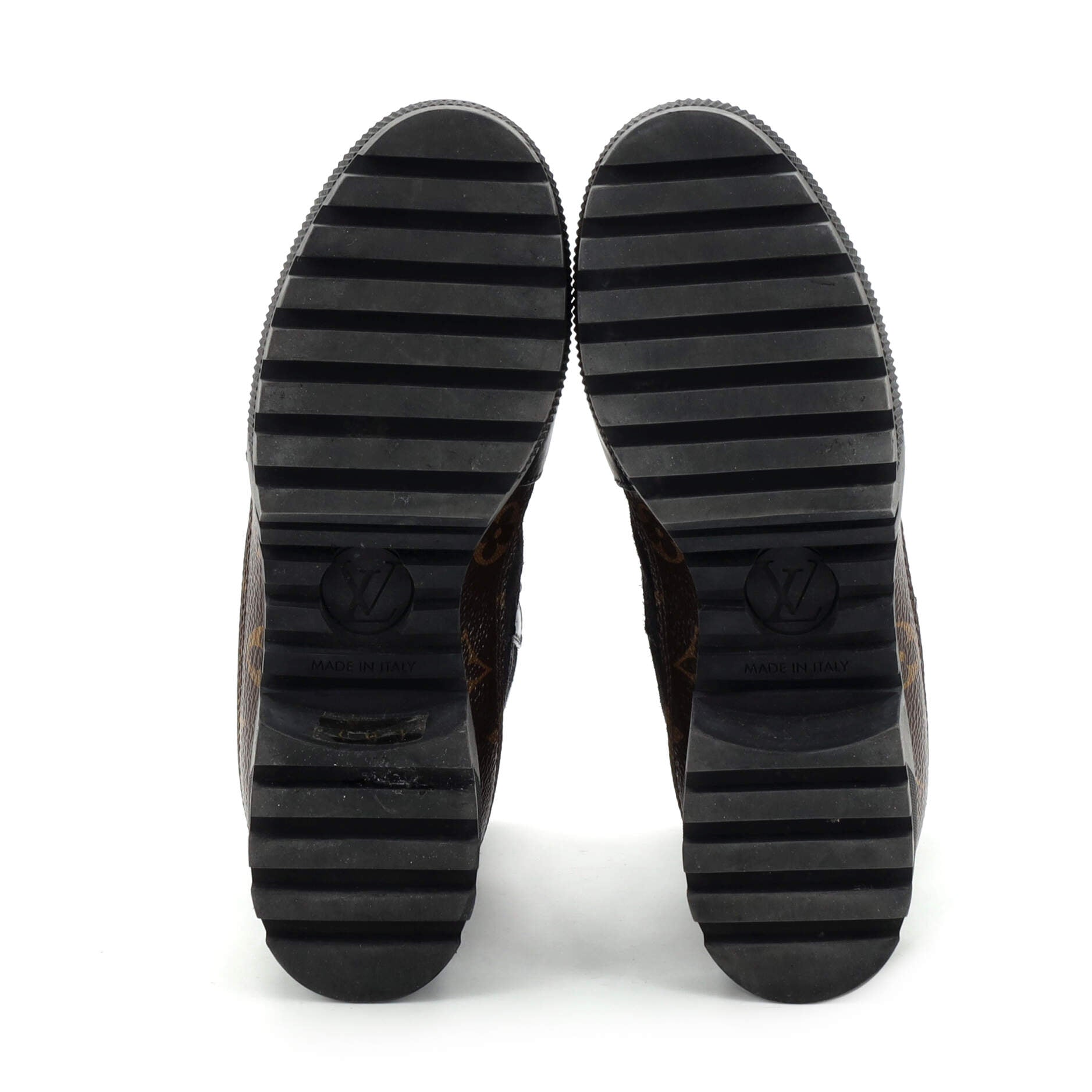 Women's Laureate Platform Desert Boots Suede with Monogram Canvas