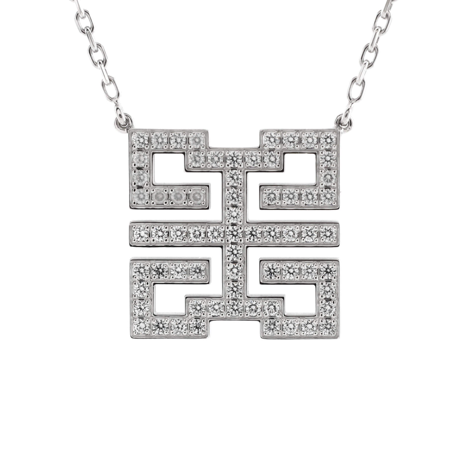 Dragon Mini Wish Knot Necklace 18K White Gold with Diamonds