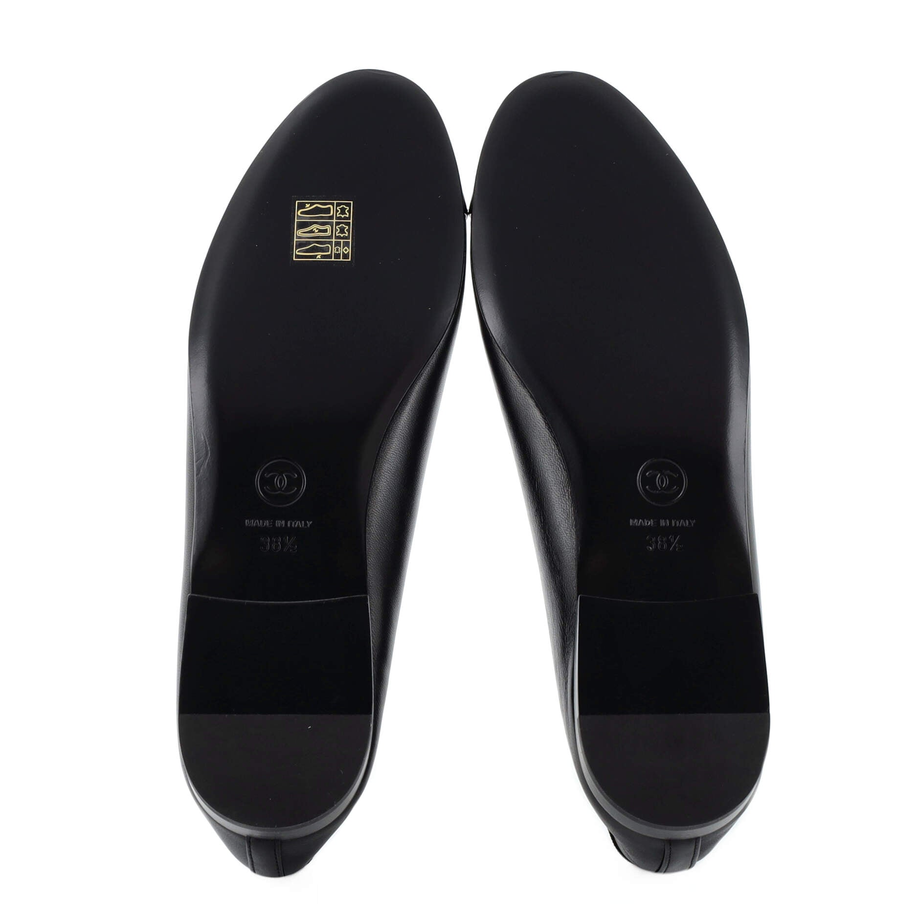 Women's CC Cap Toe Bow Ballerina Flats Leather and Patent