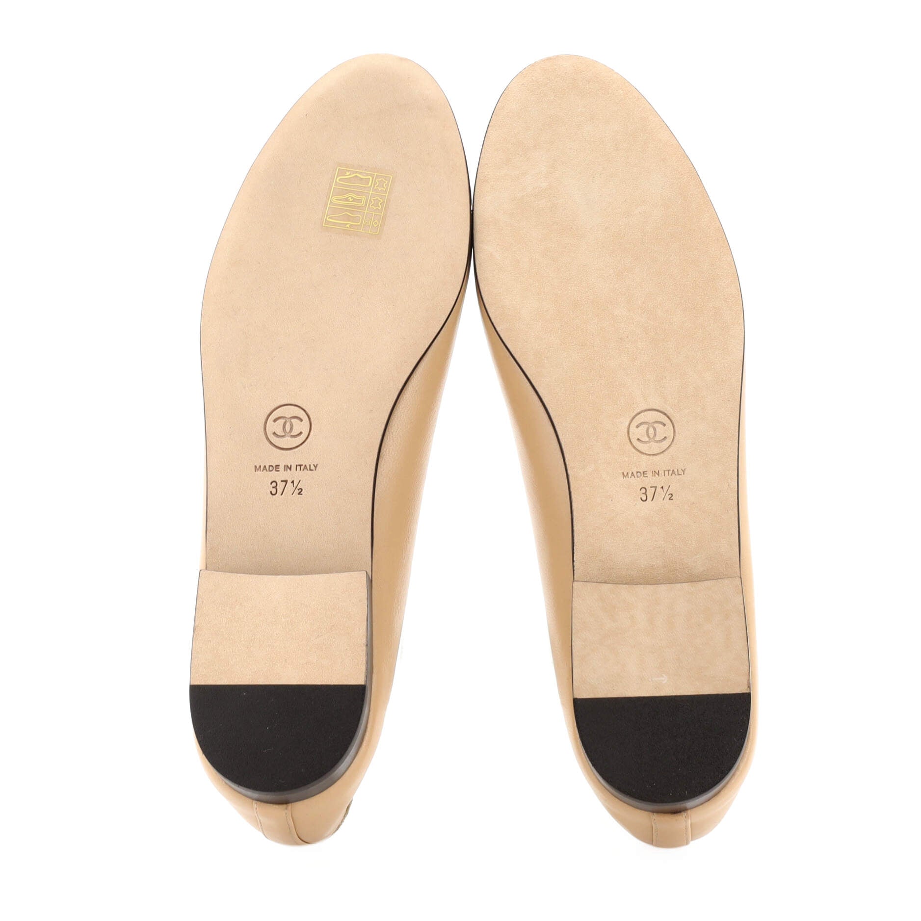 Women's CC Cap Toe Bow Ballerina Flats Leather