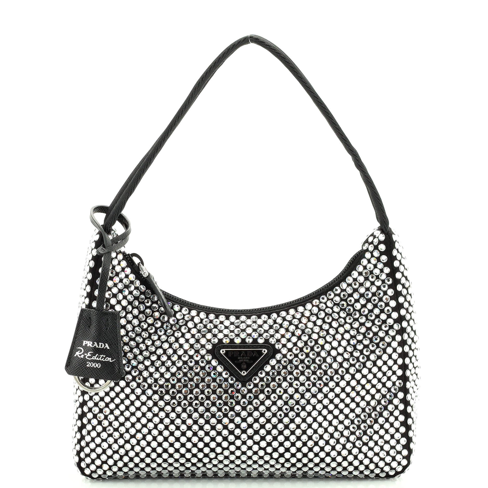 Re-Edition 2000 Hobo Crystal Embellished Satin Mini